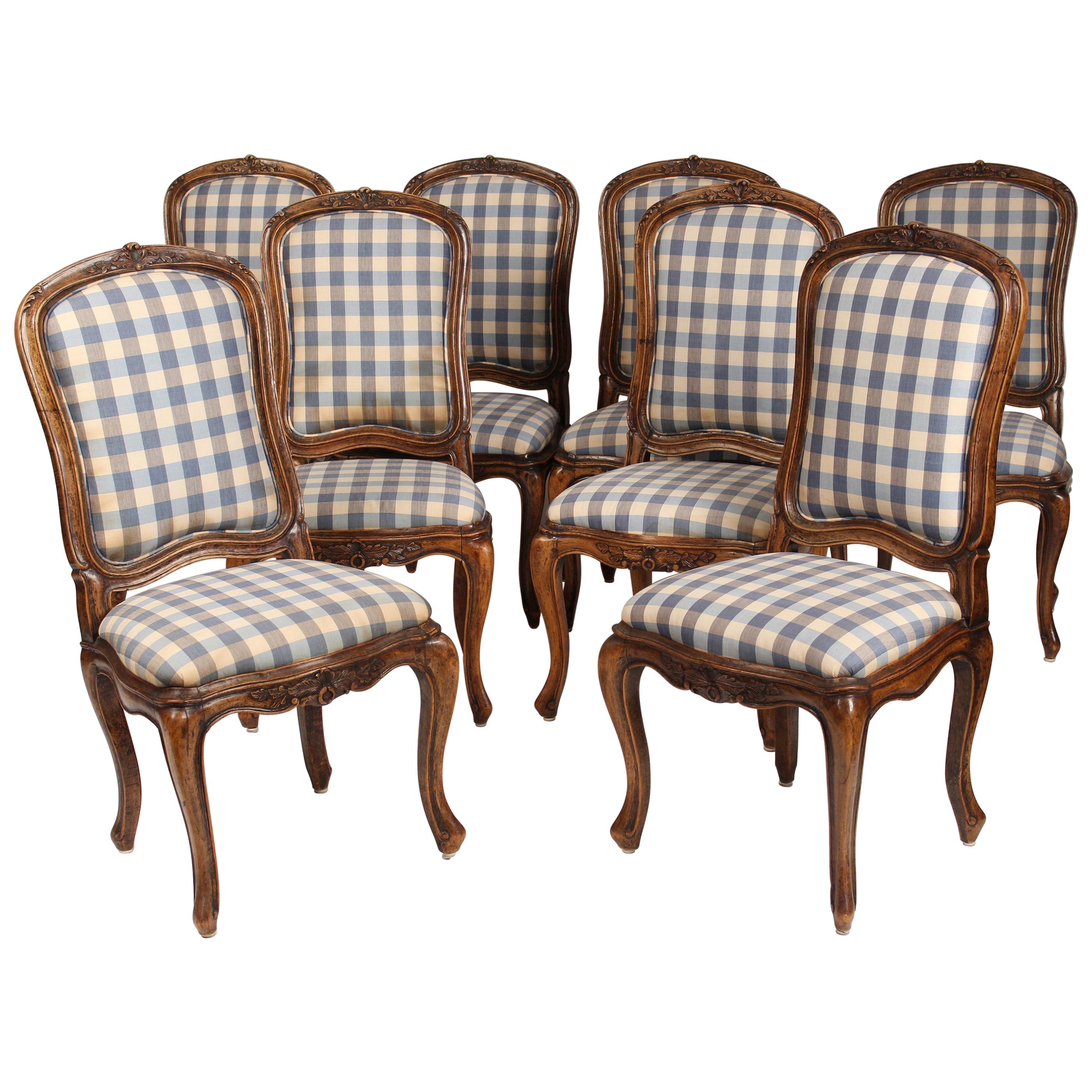 Set of 8 Louis XV Provincial Dining Room Chairs