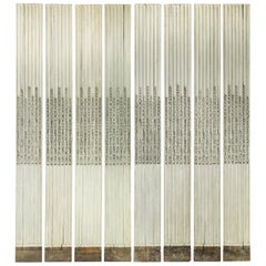 Set of 8 Louis XVI Carved and Painted Oak Pilasters