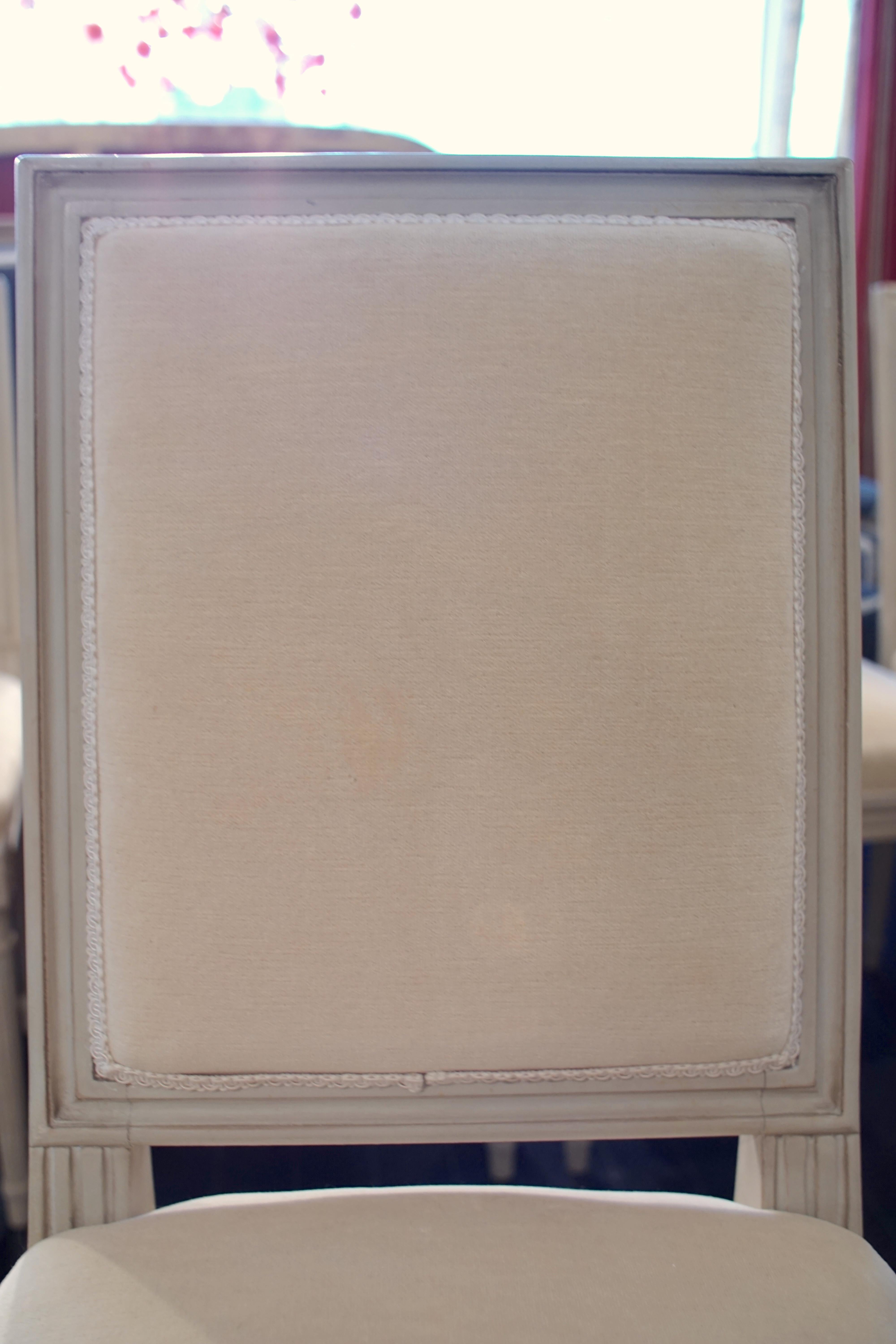 Fabric Set of 8 Louis XVI Style Chairs