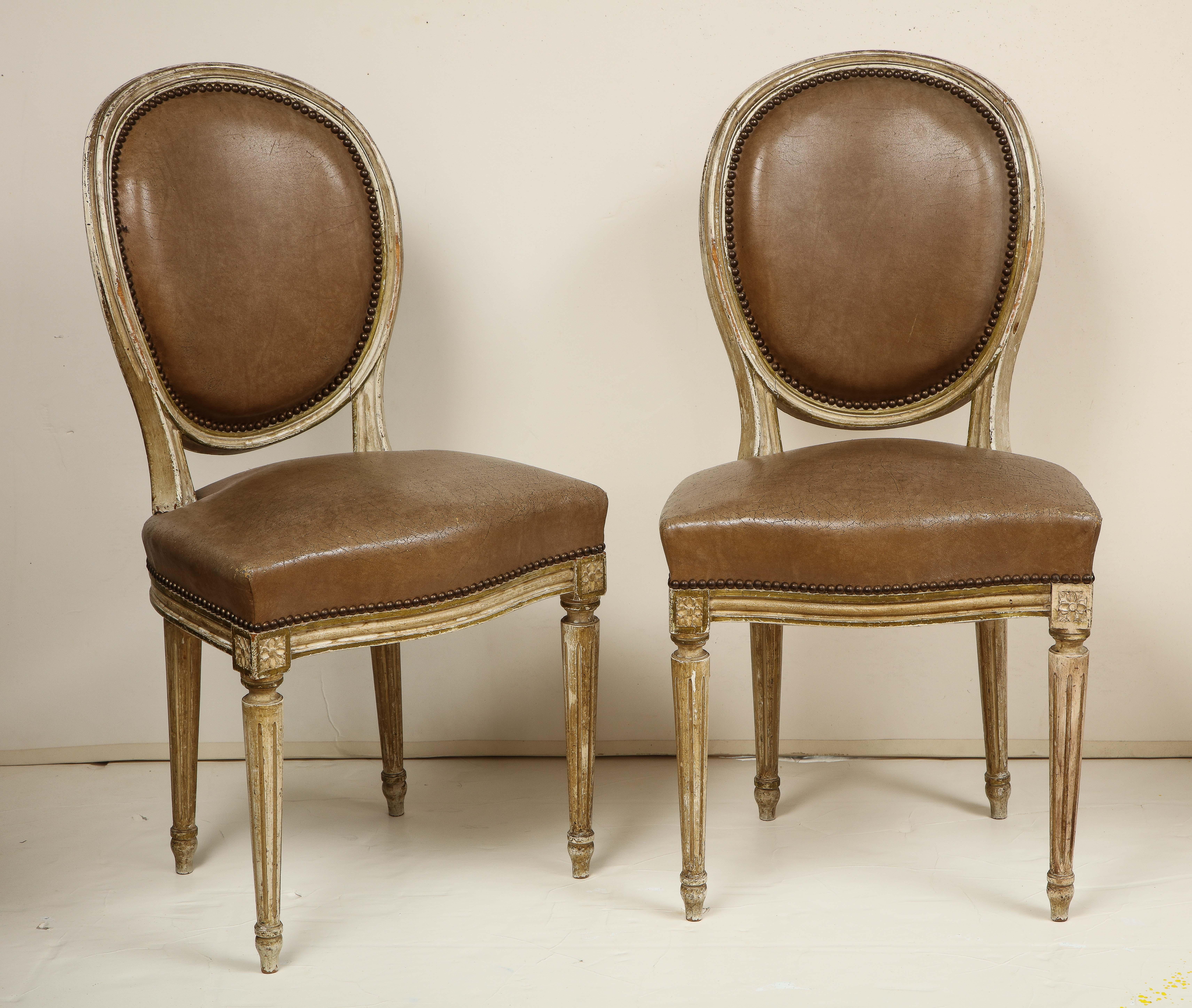 French Set of 8 Louis XVI Style Dining Chairs