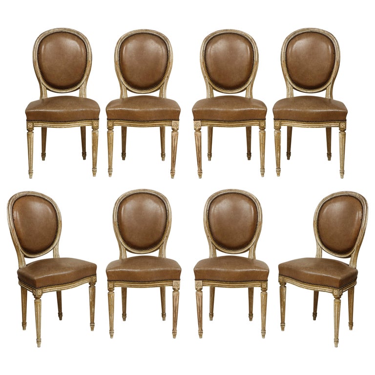 Set of 8 Louis XVI Style Dining Chairs at 1stDibs