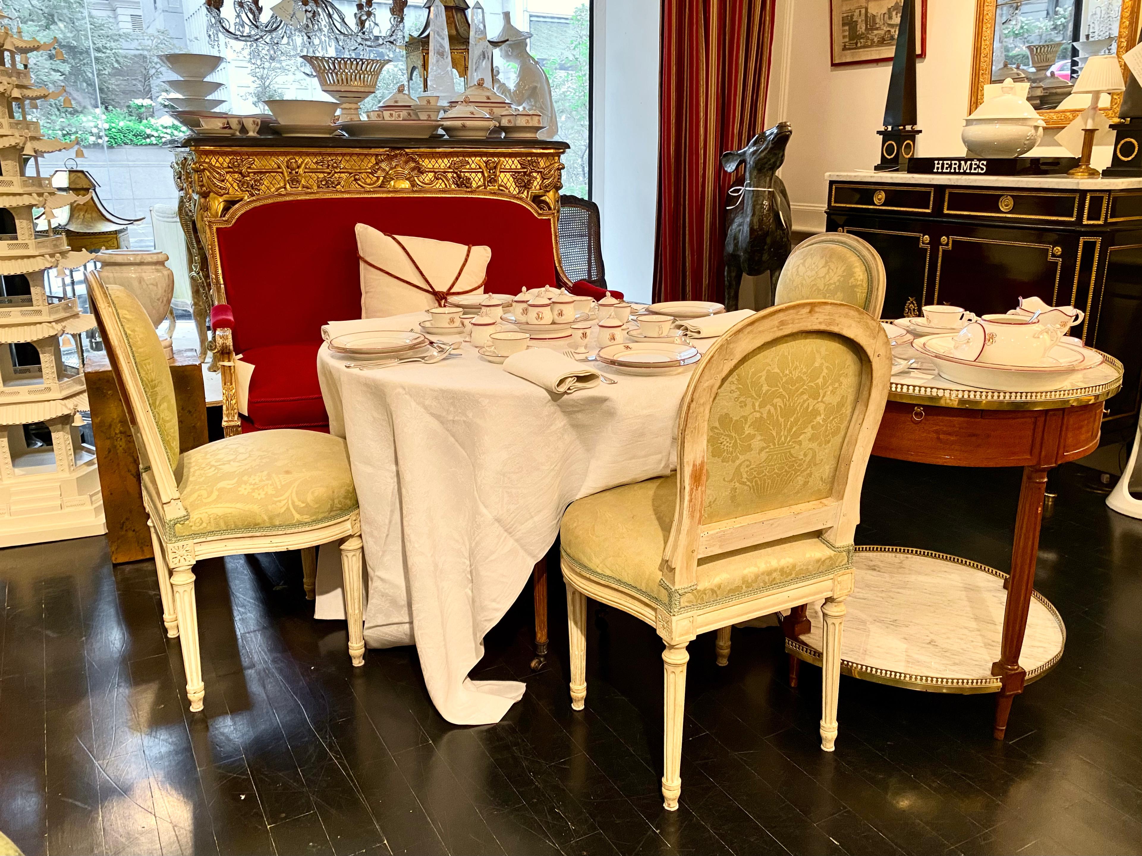 Set of 8 Louis XVI Style French Chairs For Sale 14