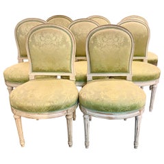 Conjunto de 8 sillas francesas estilo Luis XVI