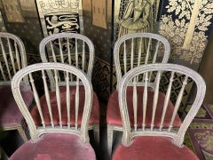 Set of 8 Louis XVI style spindle-back chairs, 1950s
