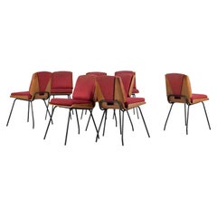 Ensemble italien de 8 chaises « Lucina », conçues par Giancarlo De Carlo, par Arflex, 1954