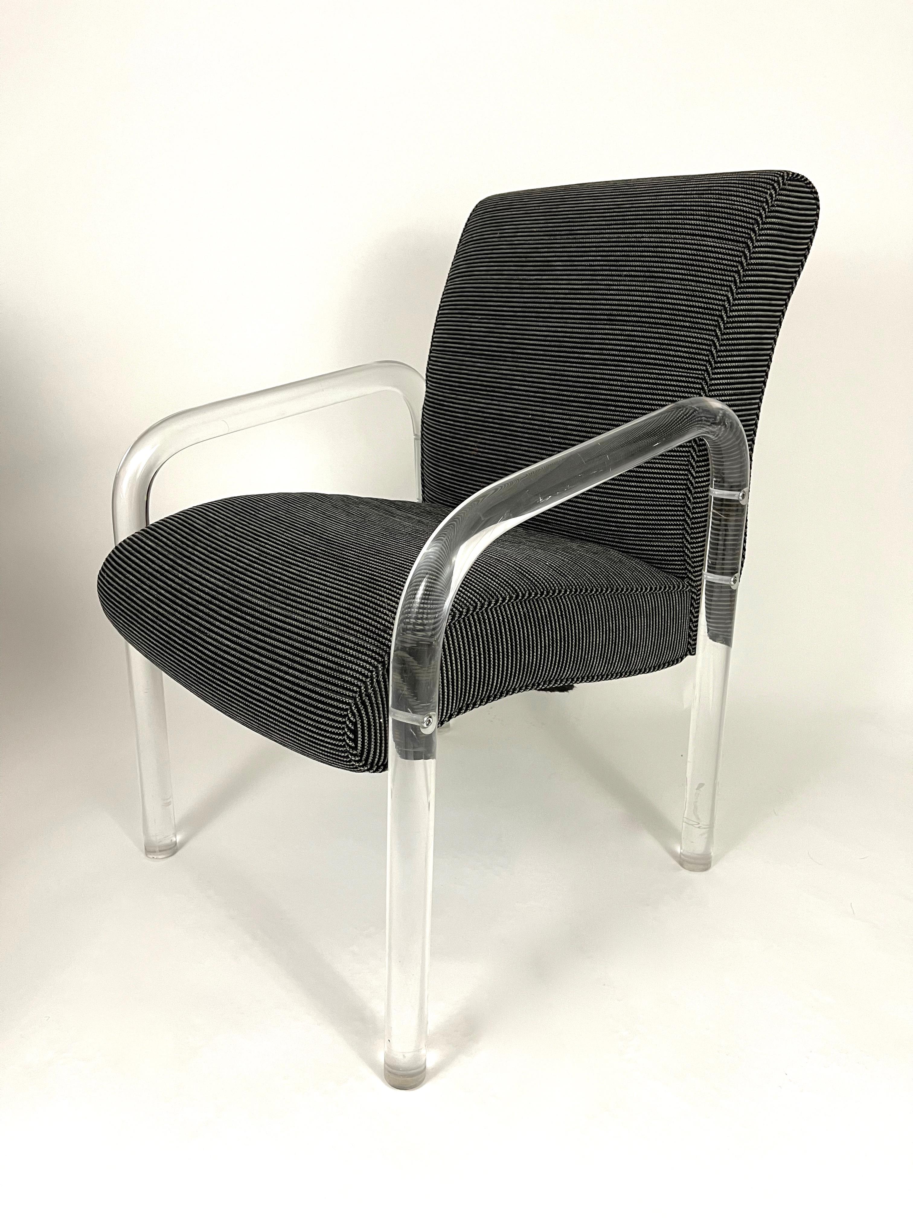 Set of 8 Lucite Dining Armchairs by Lion in Frost 6