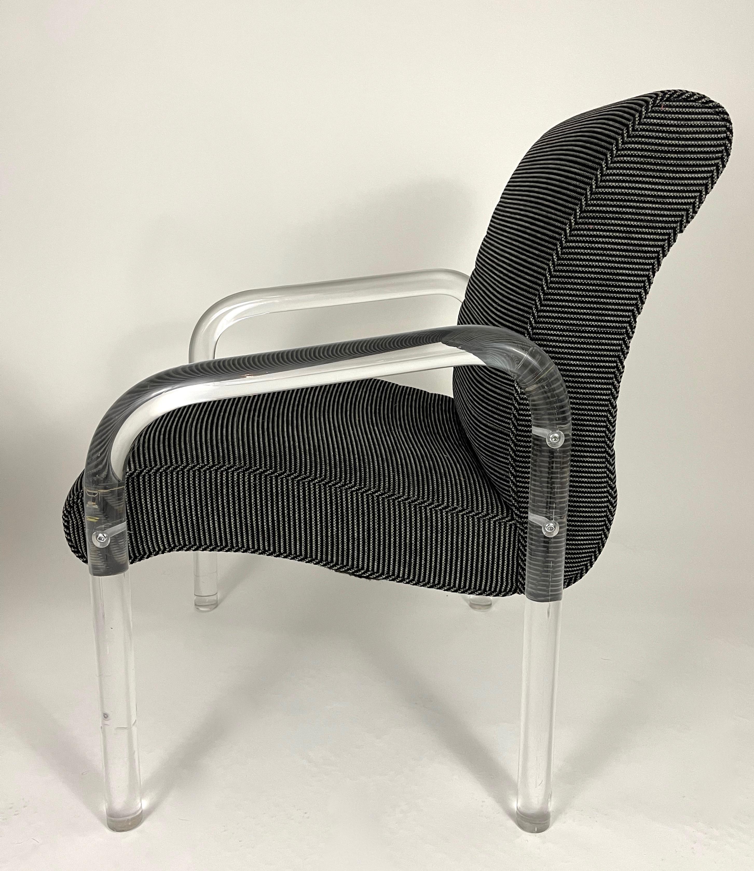 Late 20th Century Set of 8 Lucite Dining Armchairs by Lion in Frost