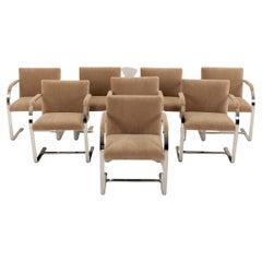Set of 8 Ludwig Mies van der Rohe Flat Bar Brno Chairs