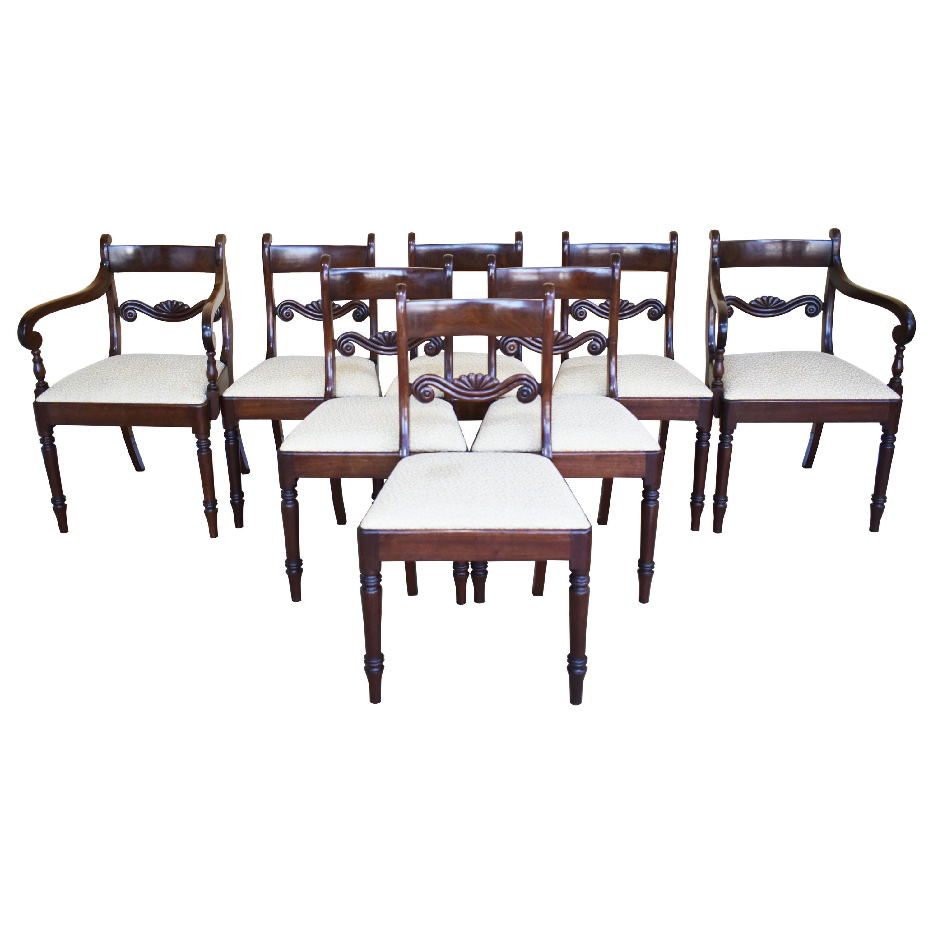 Set of 8 Mahogany Dining Chairs, 19th Century