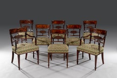 Fine Set of Eight George III Sheraton Period 18th Century Carved Mahogany Dining