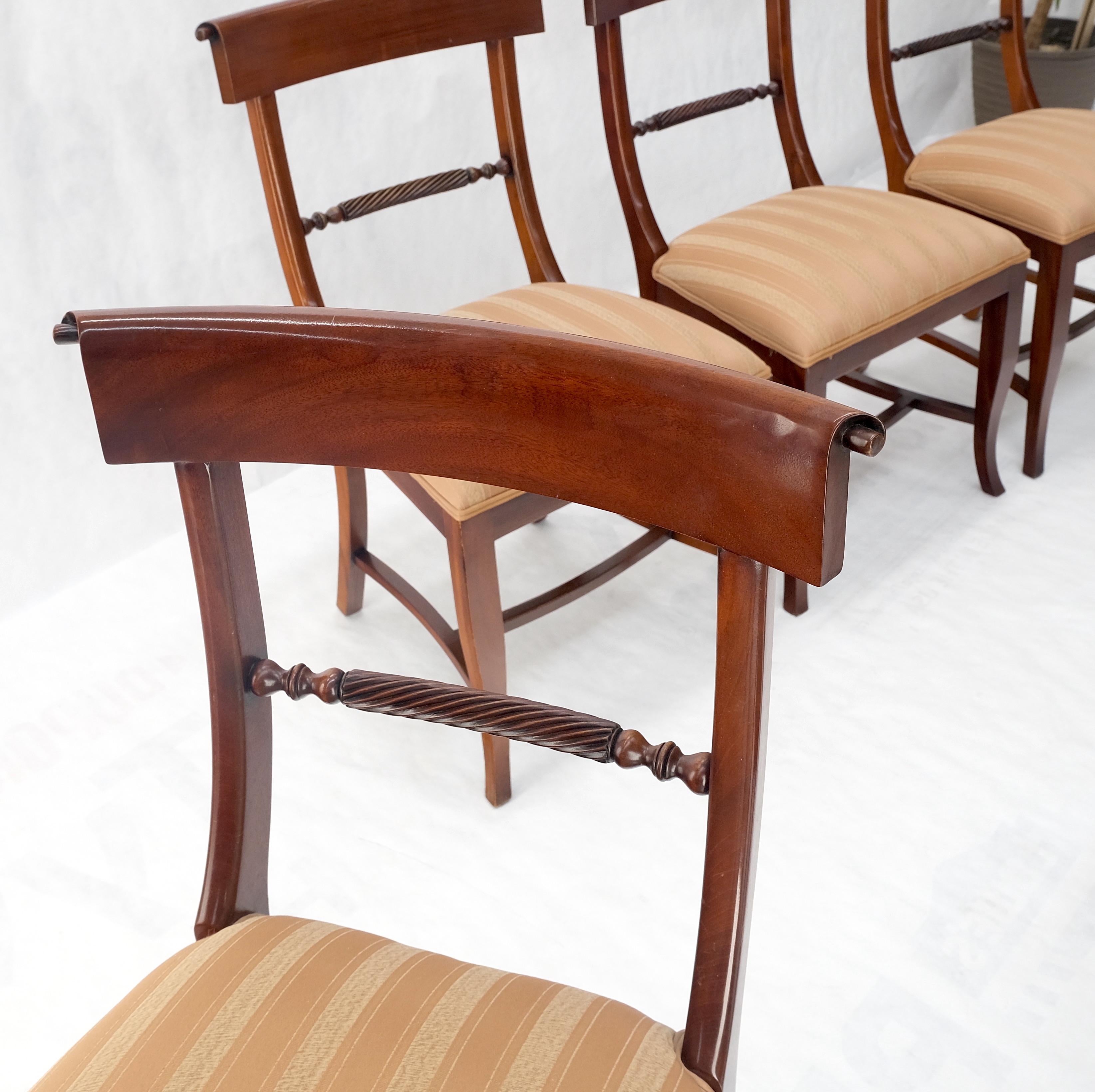 Upholstery Set of 8 Mahogany Federal Style Dining Chairs
