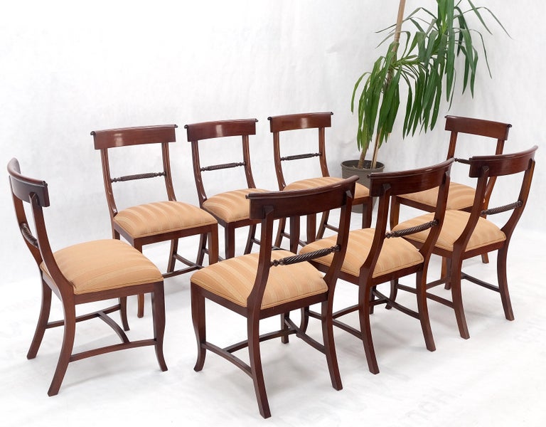 Set of 8 Mahogany Federal Style Dining Chairs For Sale at 1stDibs