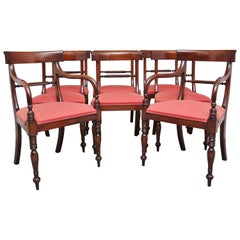 Set of 8 Mahogany Rope Back Dining Chairs