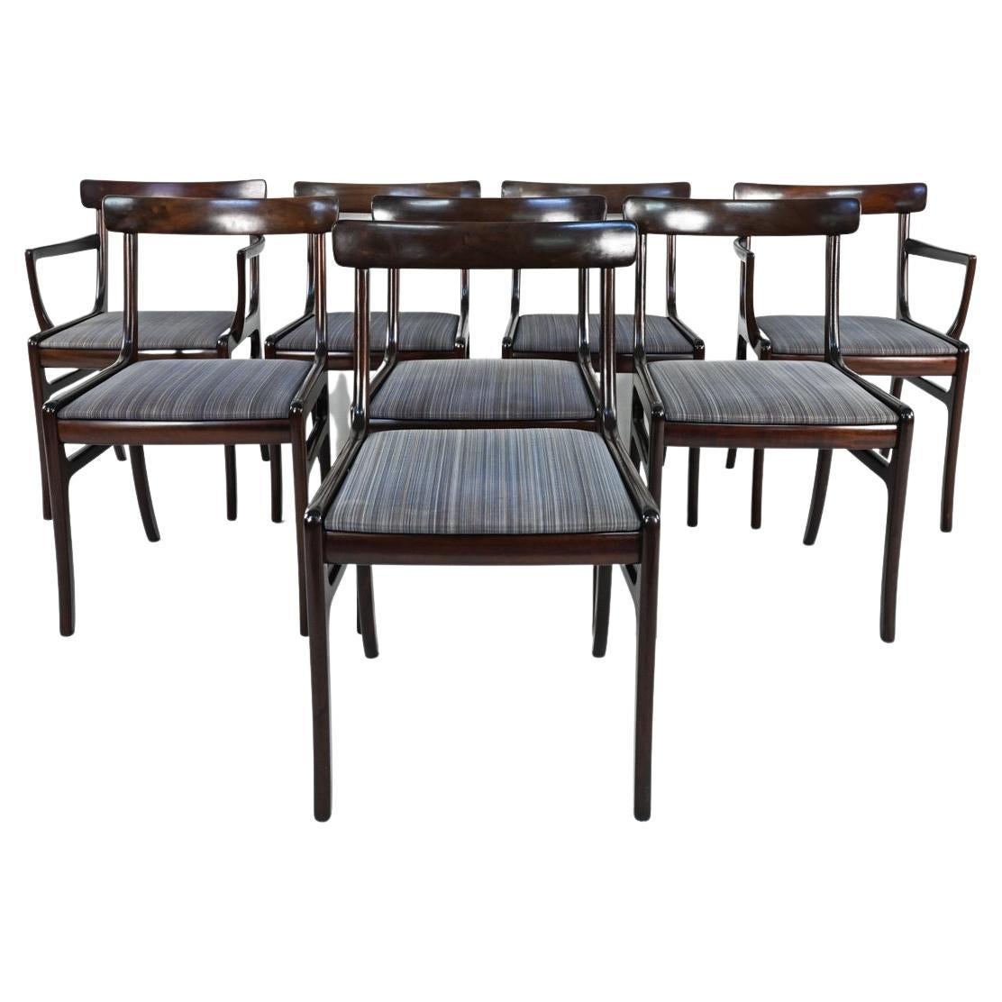 Set of '8' Mahogany "Rungstedlund" Dining Chairs by Ole Wanscher, c. 1960's