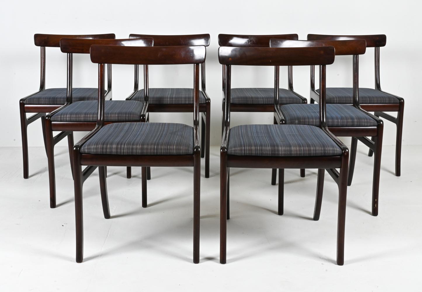 Mid-Century Modern Ensemble de 8 chaises de salle à manger Rungstedlund en acajou d'Ole Wanscher en vente
