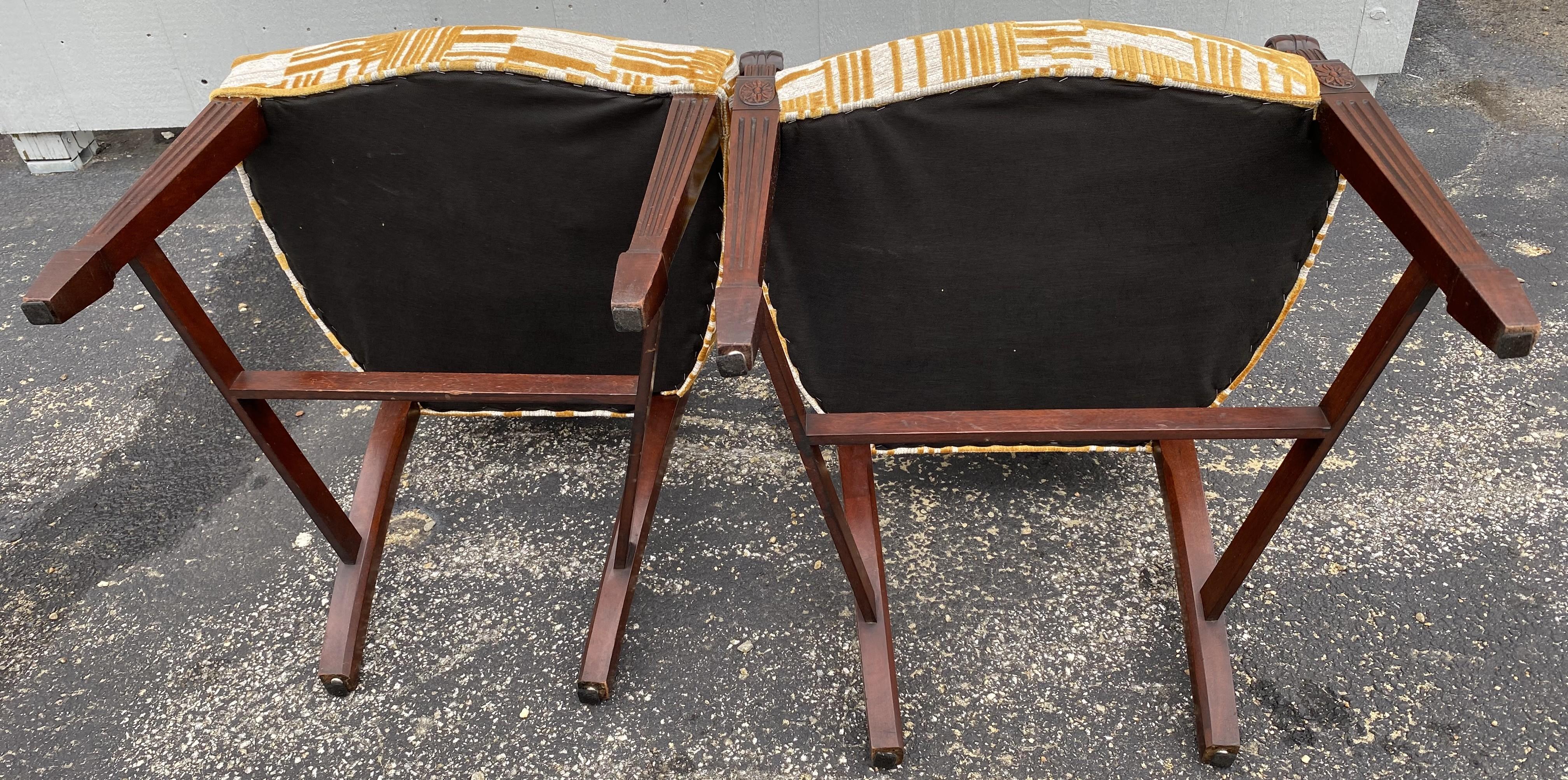 Set of 8 Mahogany Shield Back Dining Chairs with Prince of Wales Feather Carving 4