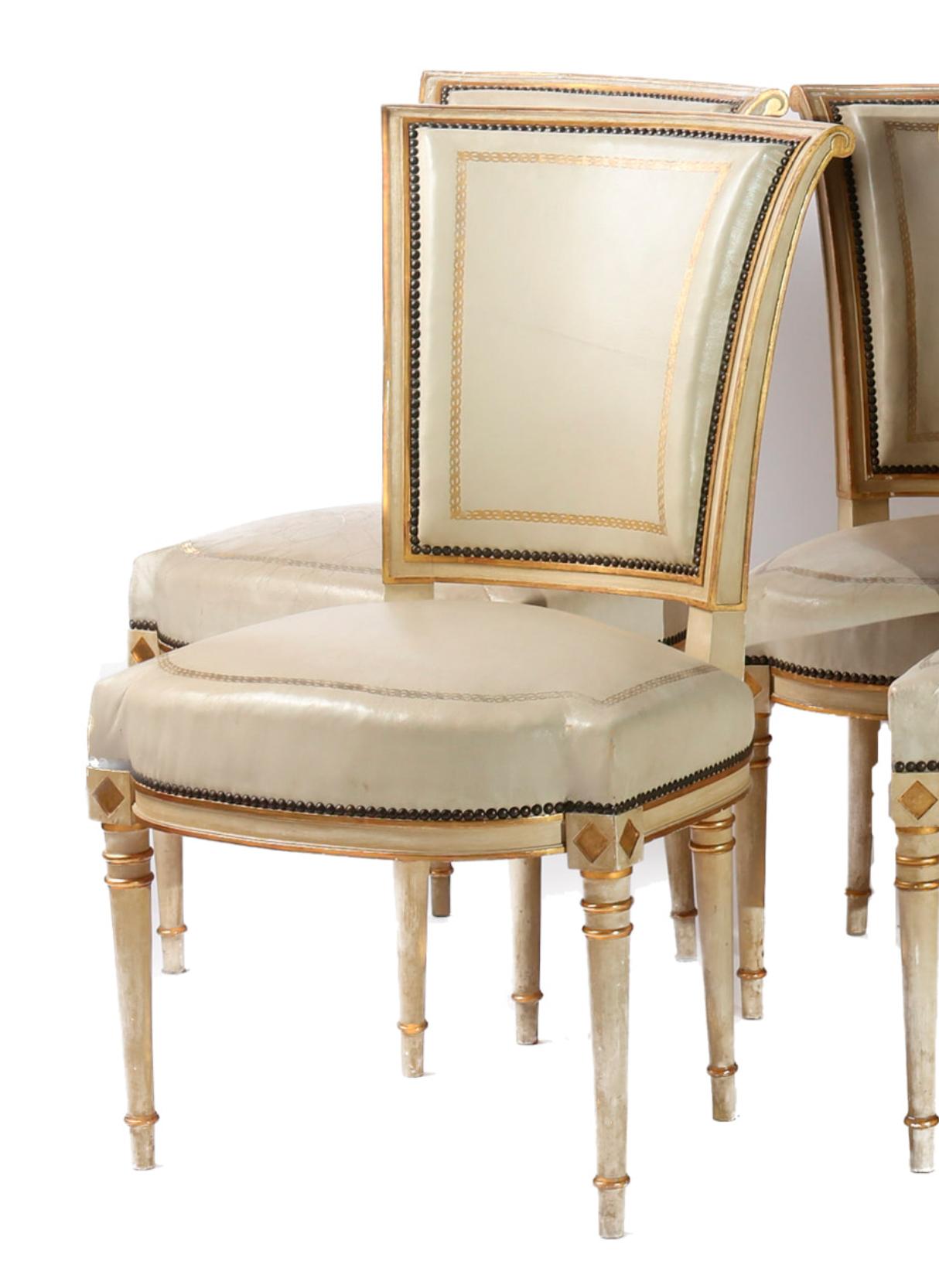 French Set of 8 Maison Jansen Chairs For Sale