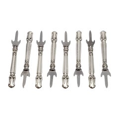 Set of 8 Manchester Duke of Windsor Sterling Silver Handle Corn Holders #18254