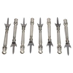 Set of 8 Manchester Duke of Windsor Sterling Silver Handle Corn Holders #18254