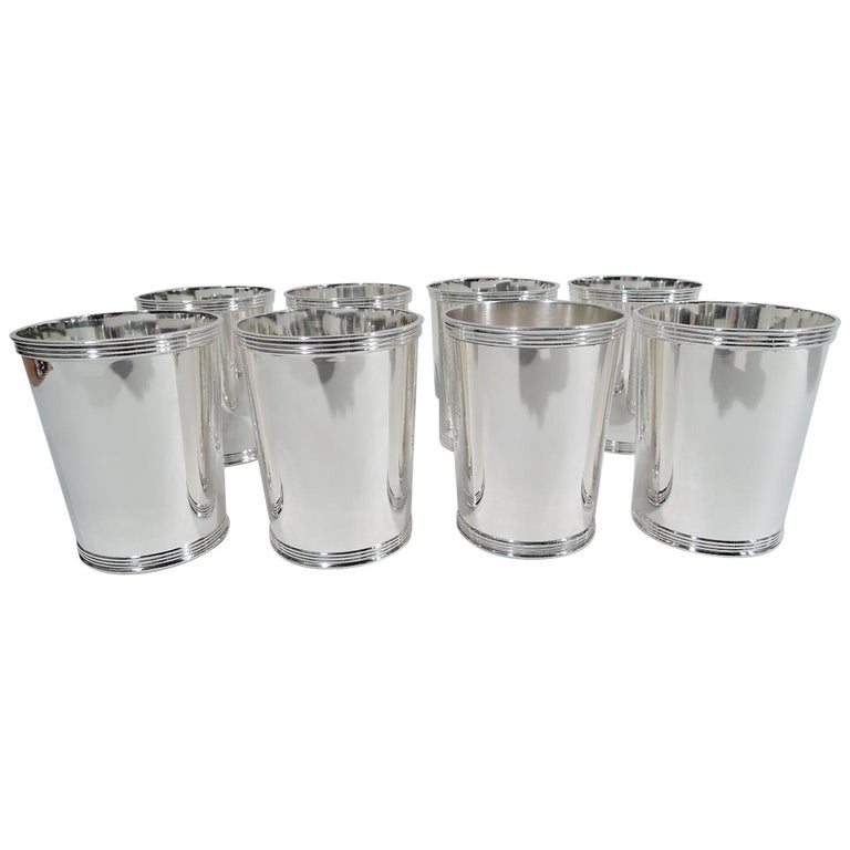 Set of 8 Manchester Sterling Silver Mint Julep Cups For Sale at 1stDibs