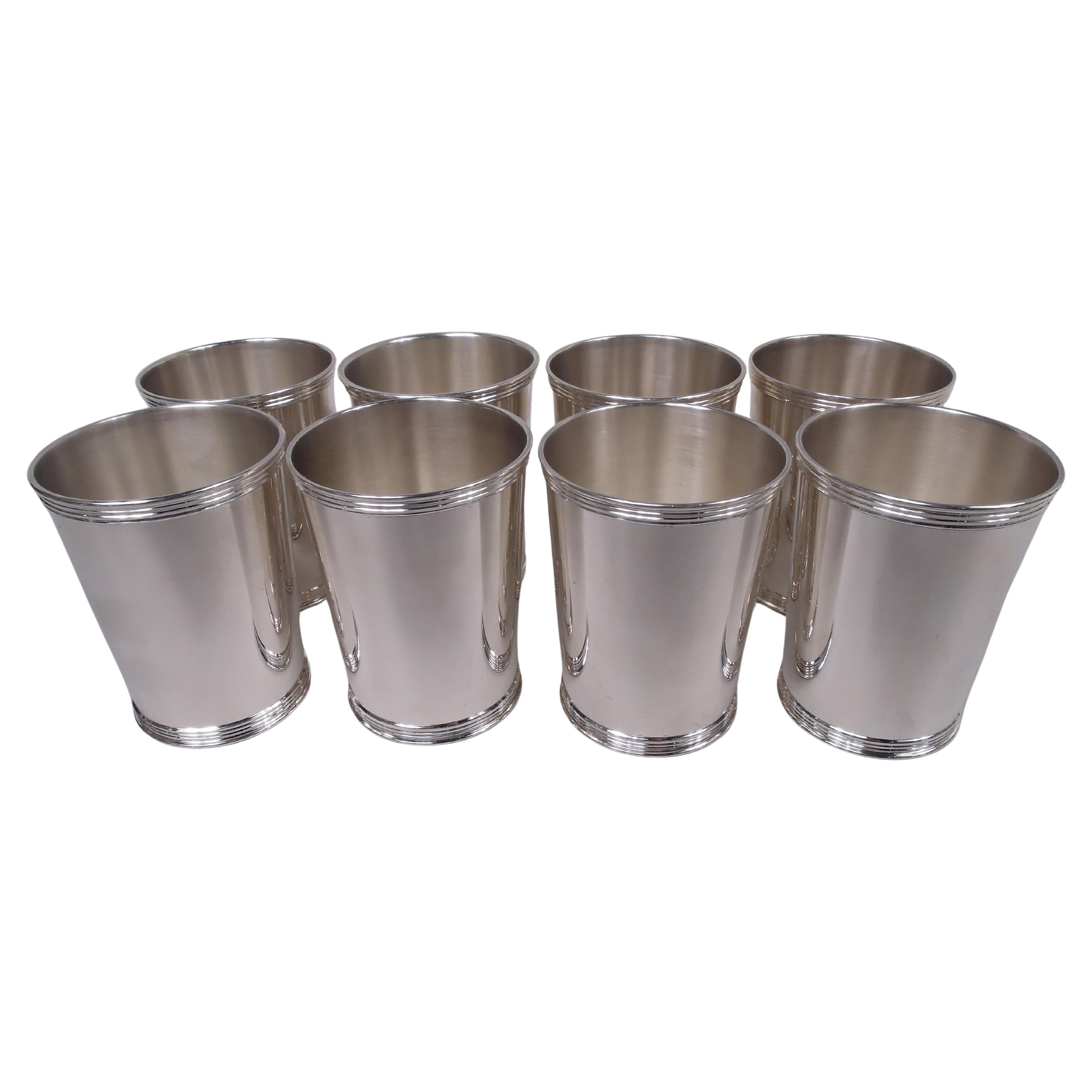 Set of 8 Manchester Sterling Silver Mint Juleps