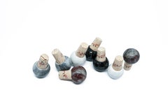 Set of 8 Marble and Cork Wine and Olive Oil Bottles Stoppers
