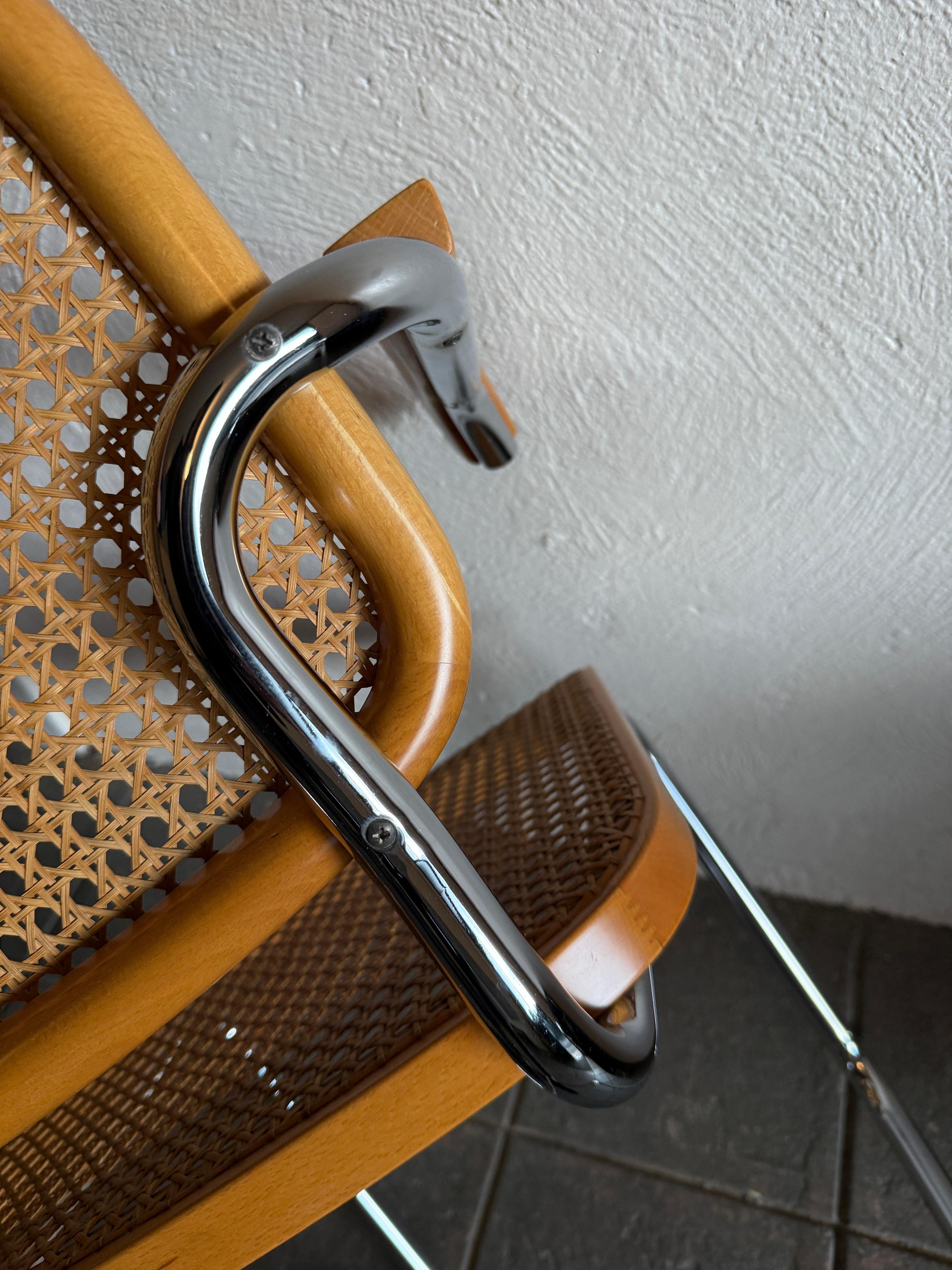 Set di 8 sedie da pranzo Marcel Breuer Cesca Cane Chrome Knoll Gavina Italy in vendita 1