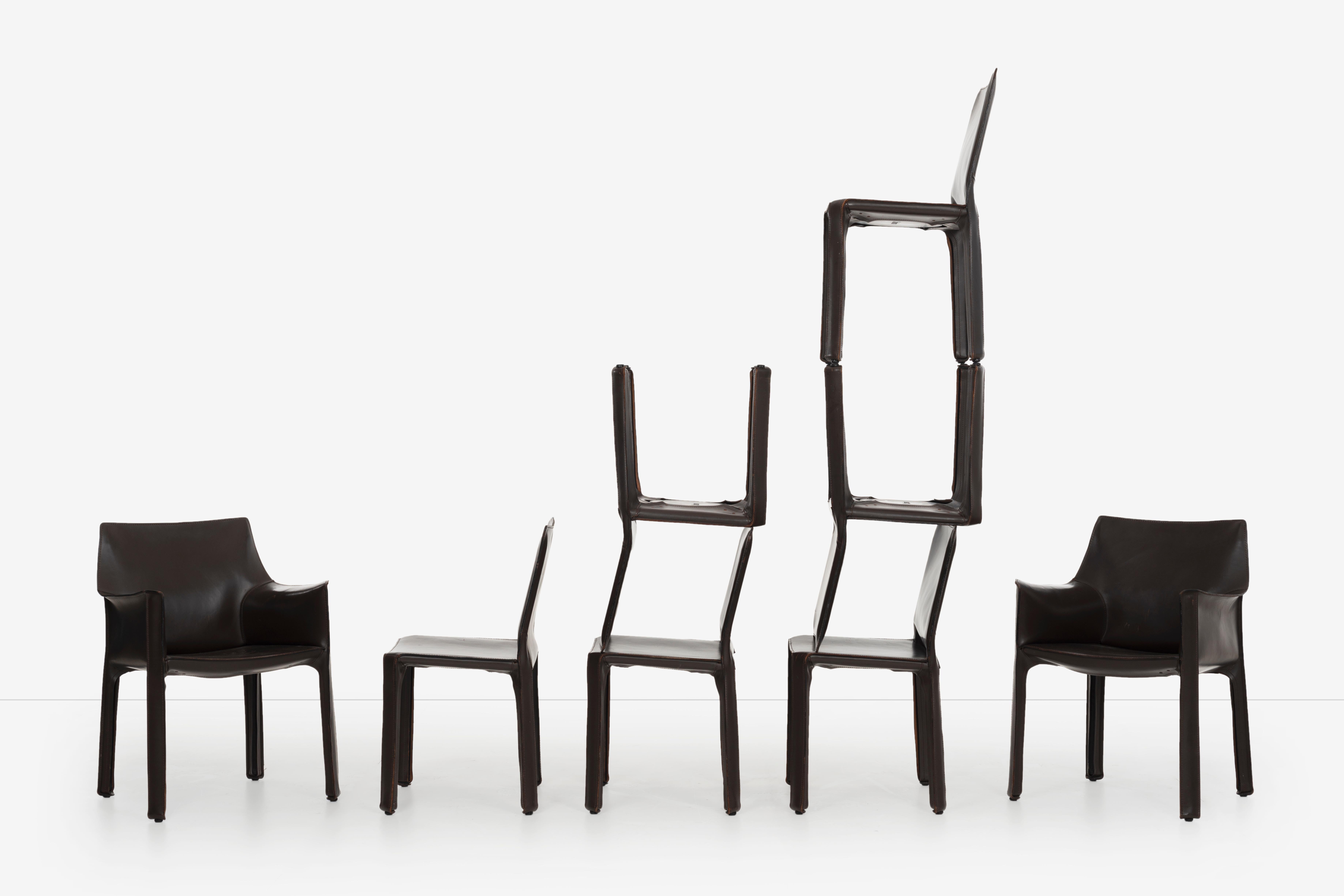 Set of 8 Mario Bellini Cab Chairs 1
