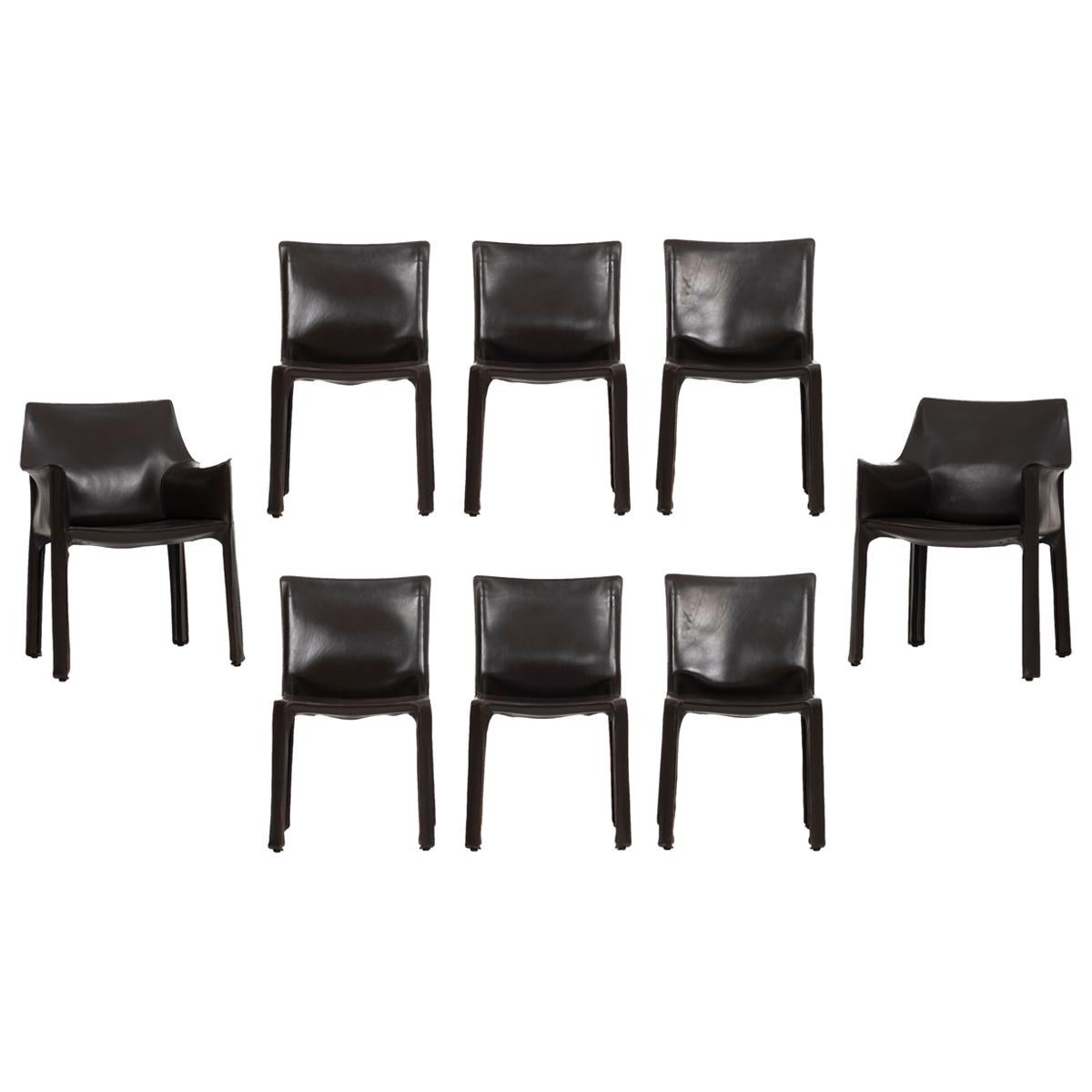 Set of 8 Mario Bellini Cab Chairs
