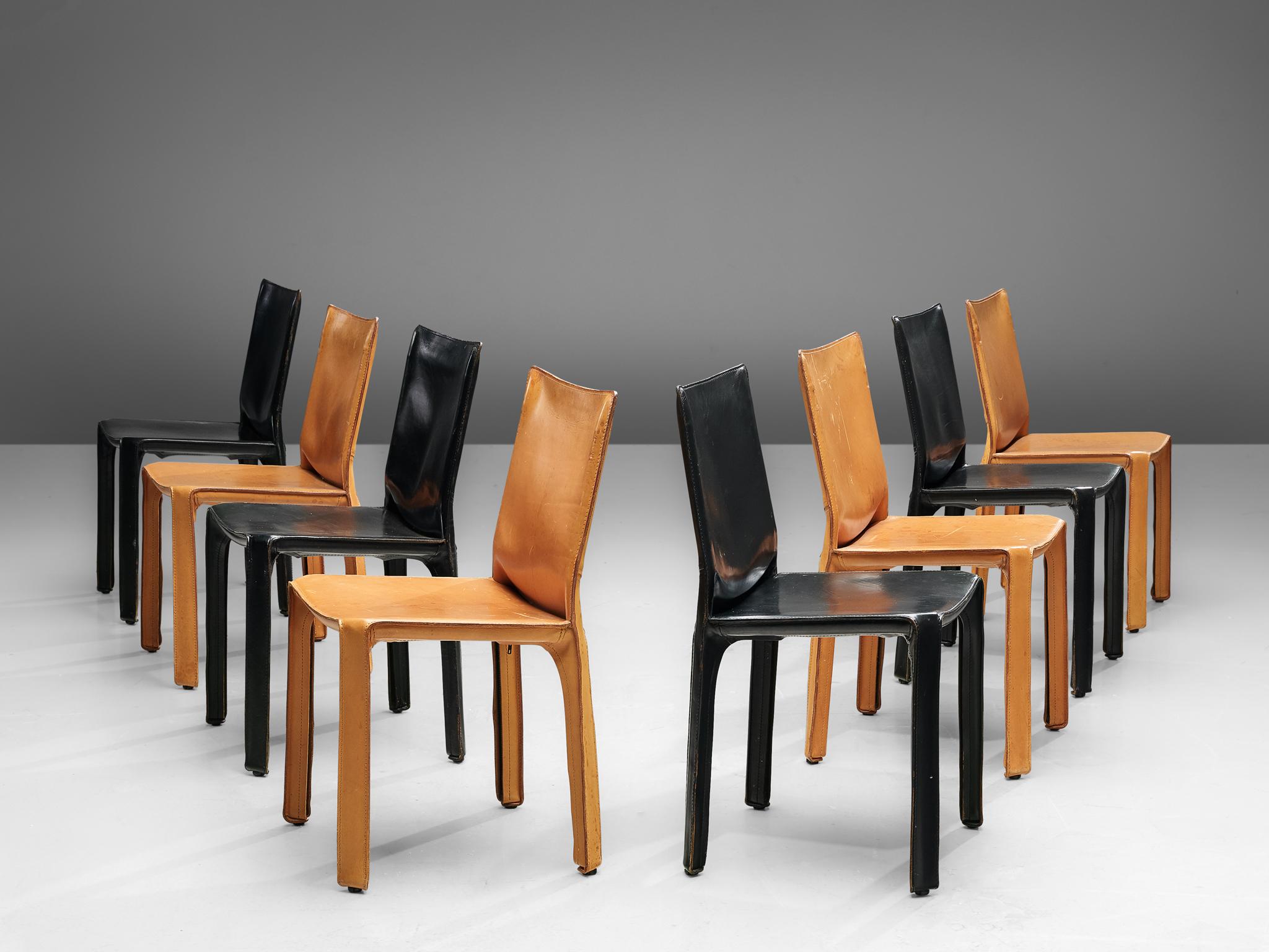 Post-Modern Set of 8 Mario Bellini for Cassina 'Cab' Chairs