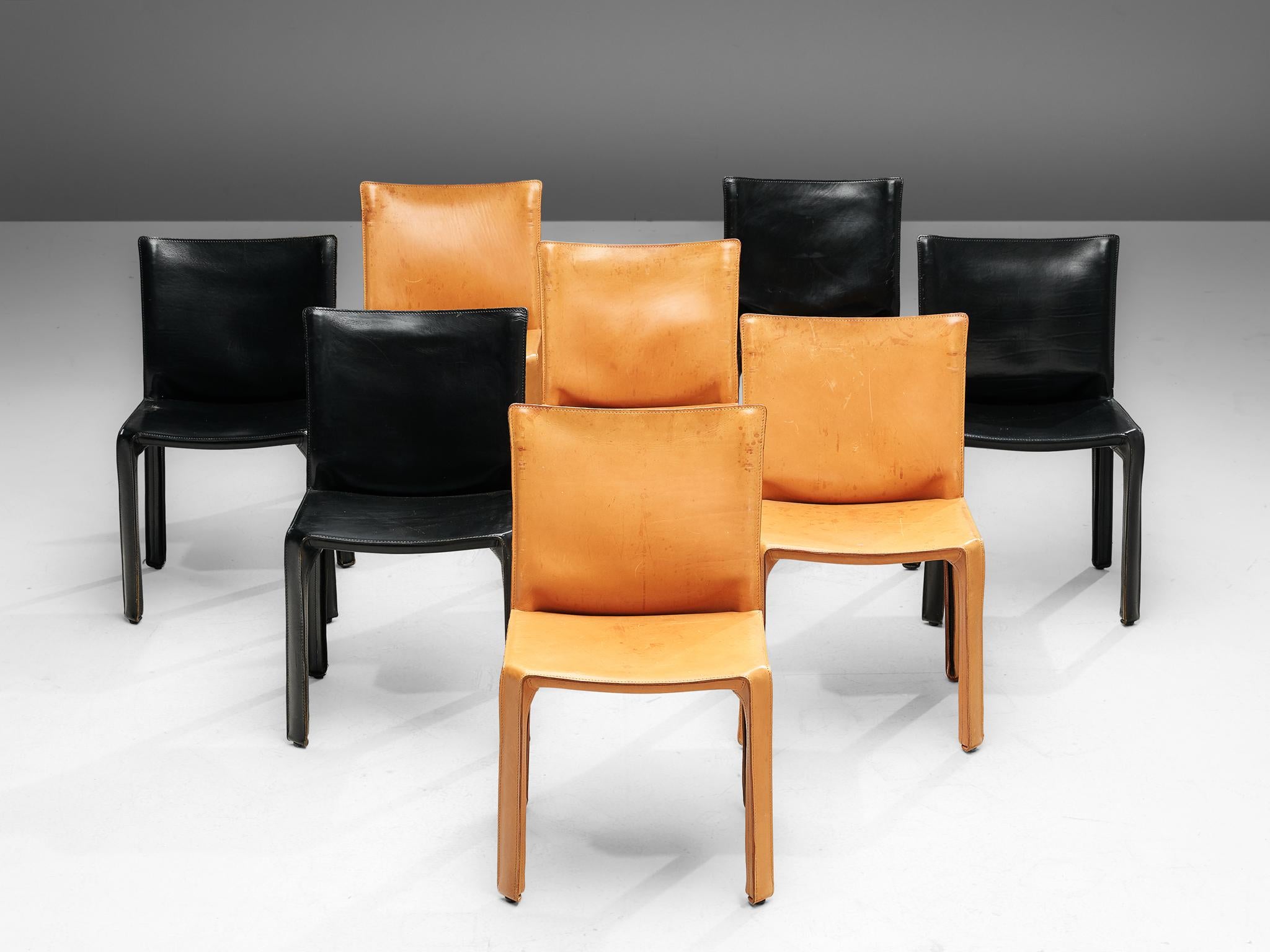 Set of 8 Mario Bellini for Cassina 'Cab' Chairs In Good Condition In Waalwijk, NL