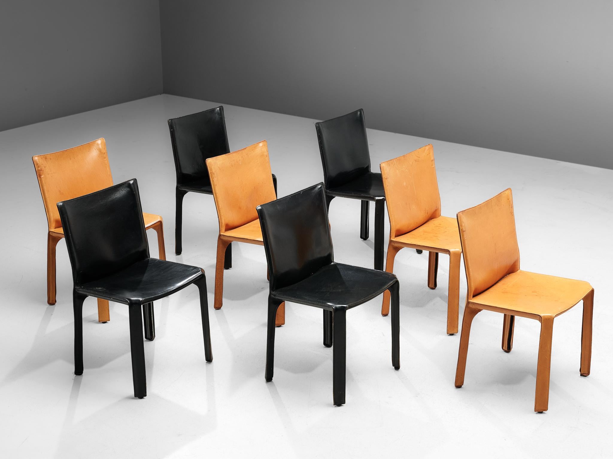 Late 20th Century Set of 8 Mario Bellini for Cassina 'Cab' Chairs