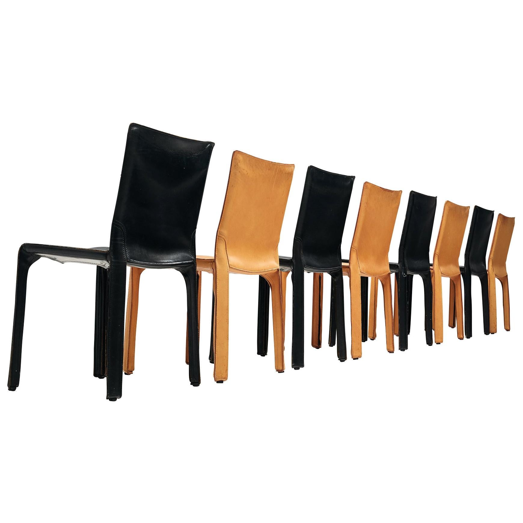 Set of 8 Mario Bellini for Cassina 'Cab' Chairs