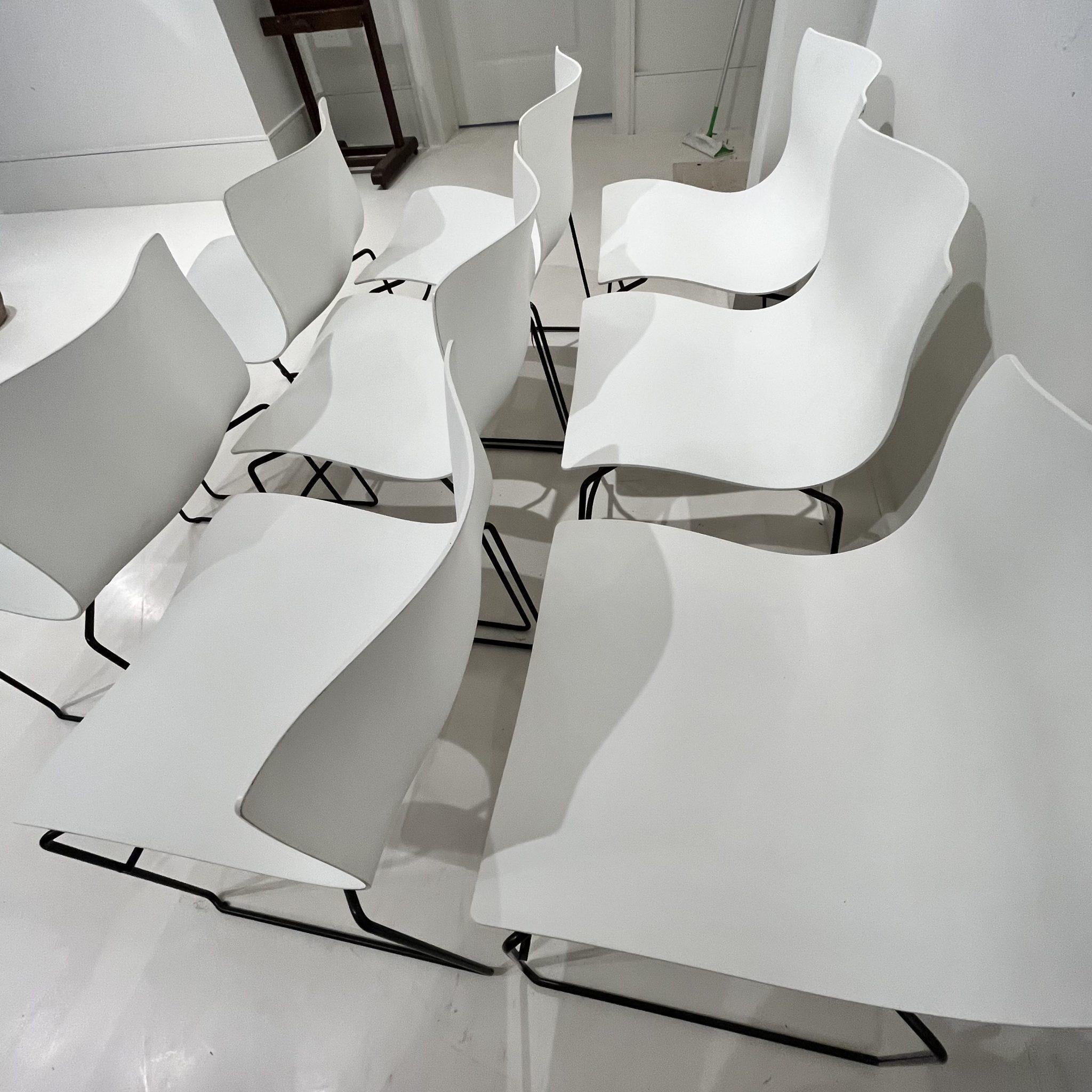 XX secolo Set di 8 sedie a fazzoletto Massimo Vignelli per Knoll in vendita