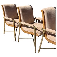 Satz von 8 Mastercraft Hollywood Regency Esstischsesseln aus Messing