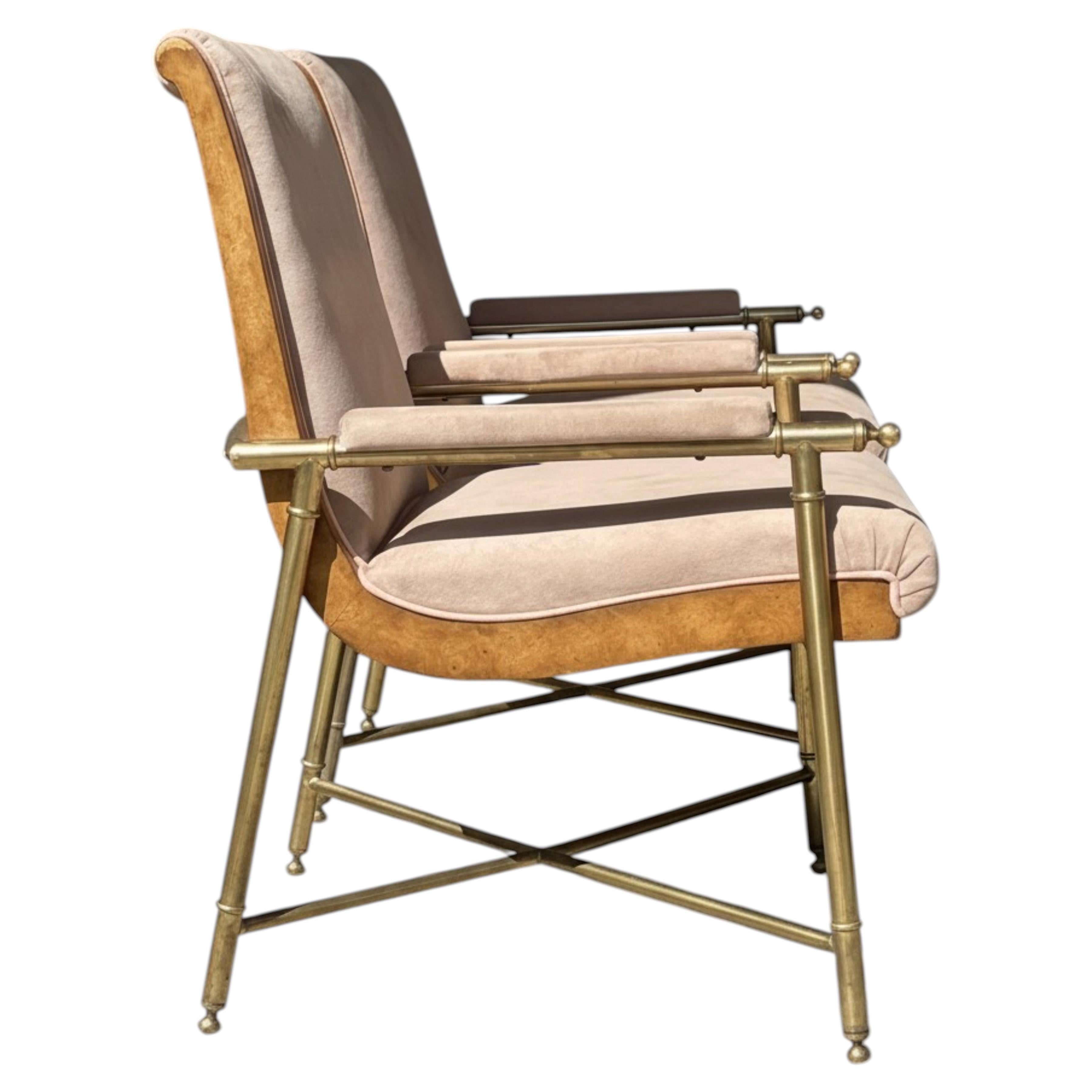 Set of 8 Mastercraft Hollywood Regency Brass Dining Armchairs