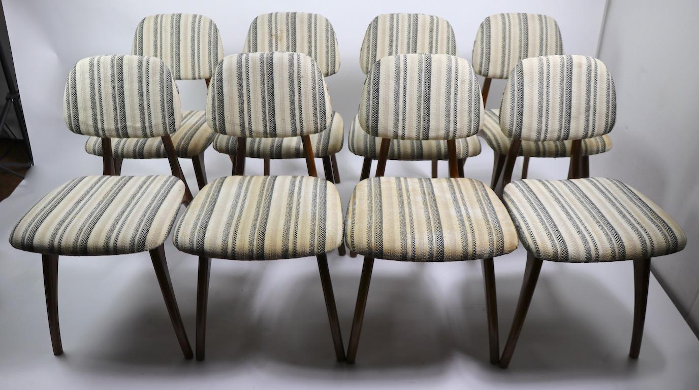 Set of 8 Matching Mid Century Modern Dining Chairs 5