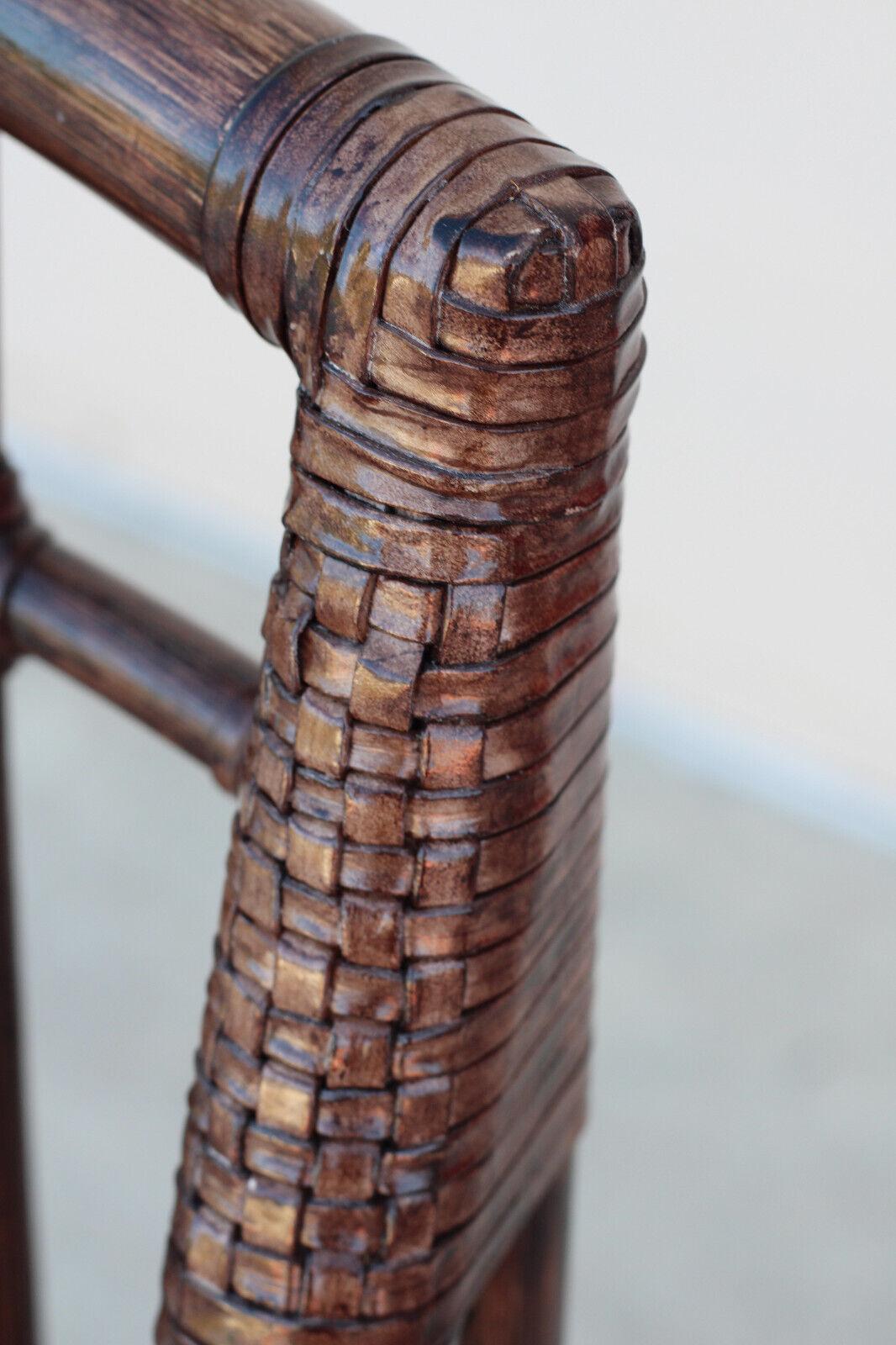 Elinor McGuire Balboa Rattan Arm Chairs or Dining Chairs, a Set of 8