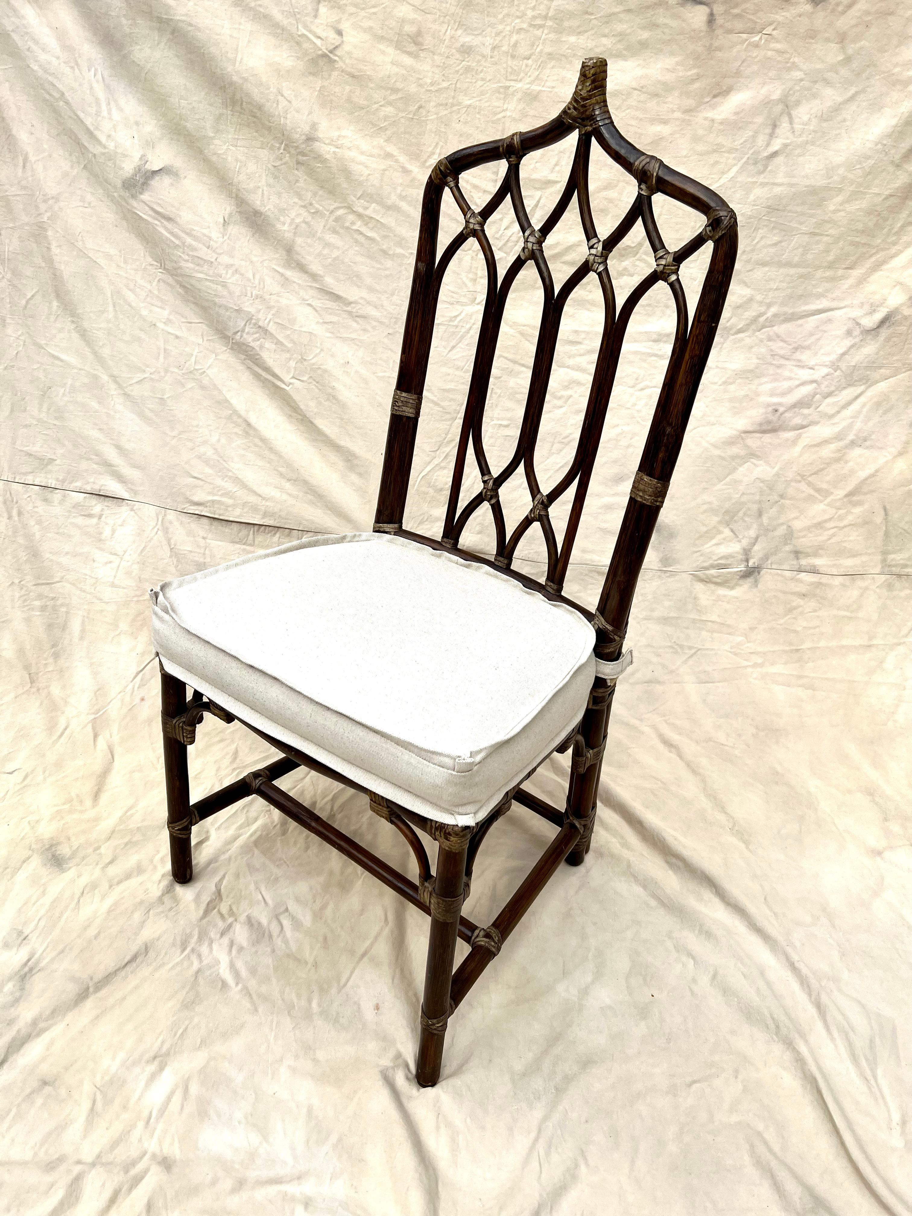 Set of 8 McGuire Cathedral Chairs Chairs In Good Condition In Los Angeles, CA