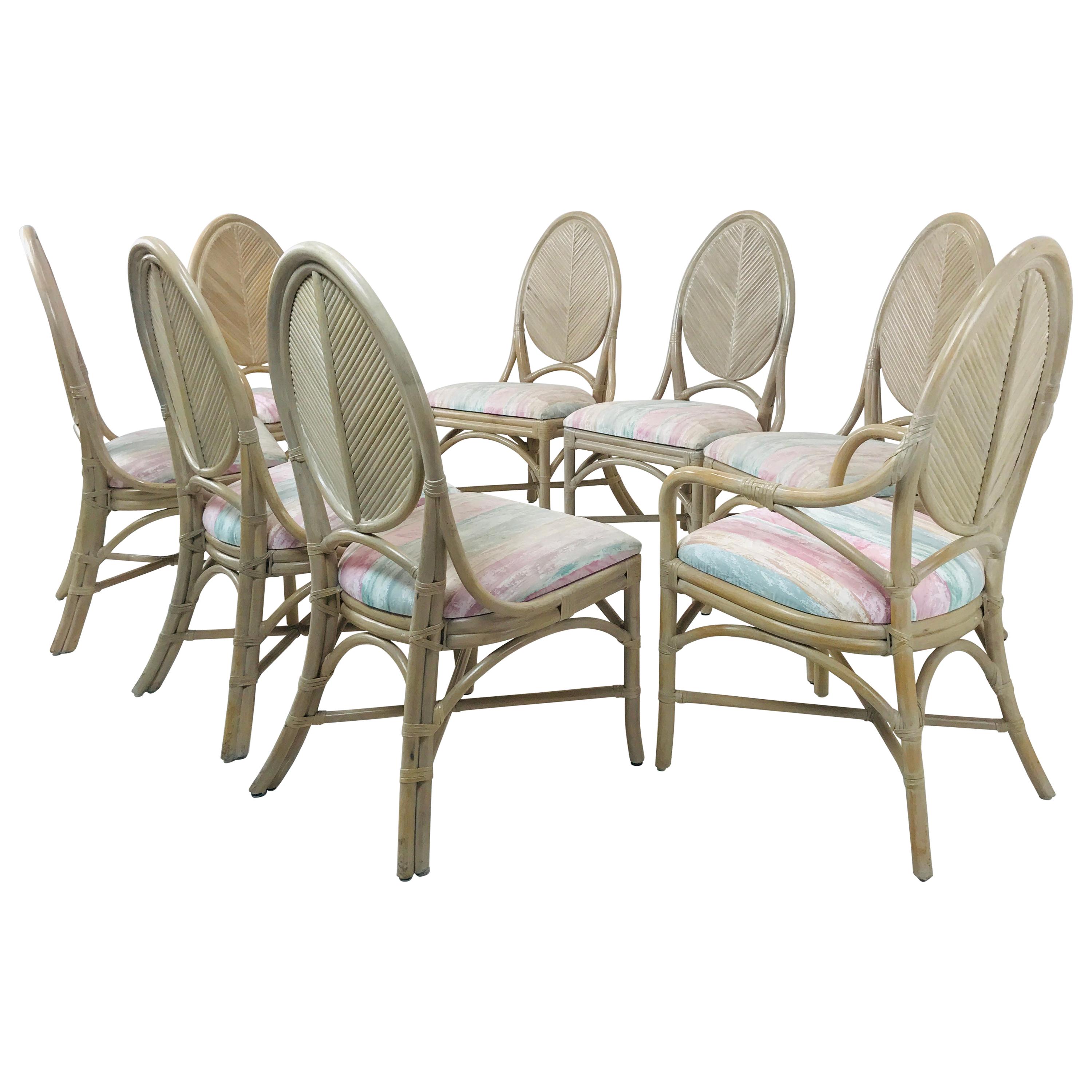 Set of 8 McGuire Dining Chairs