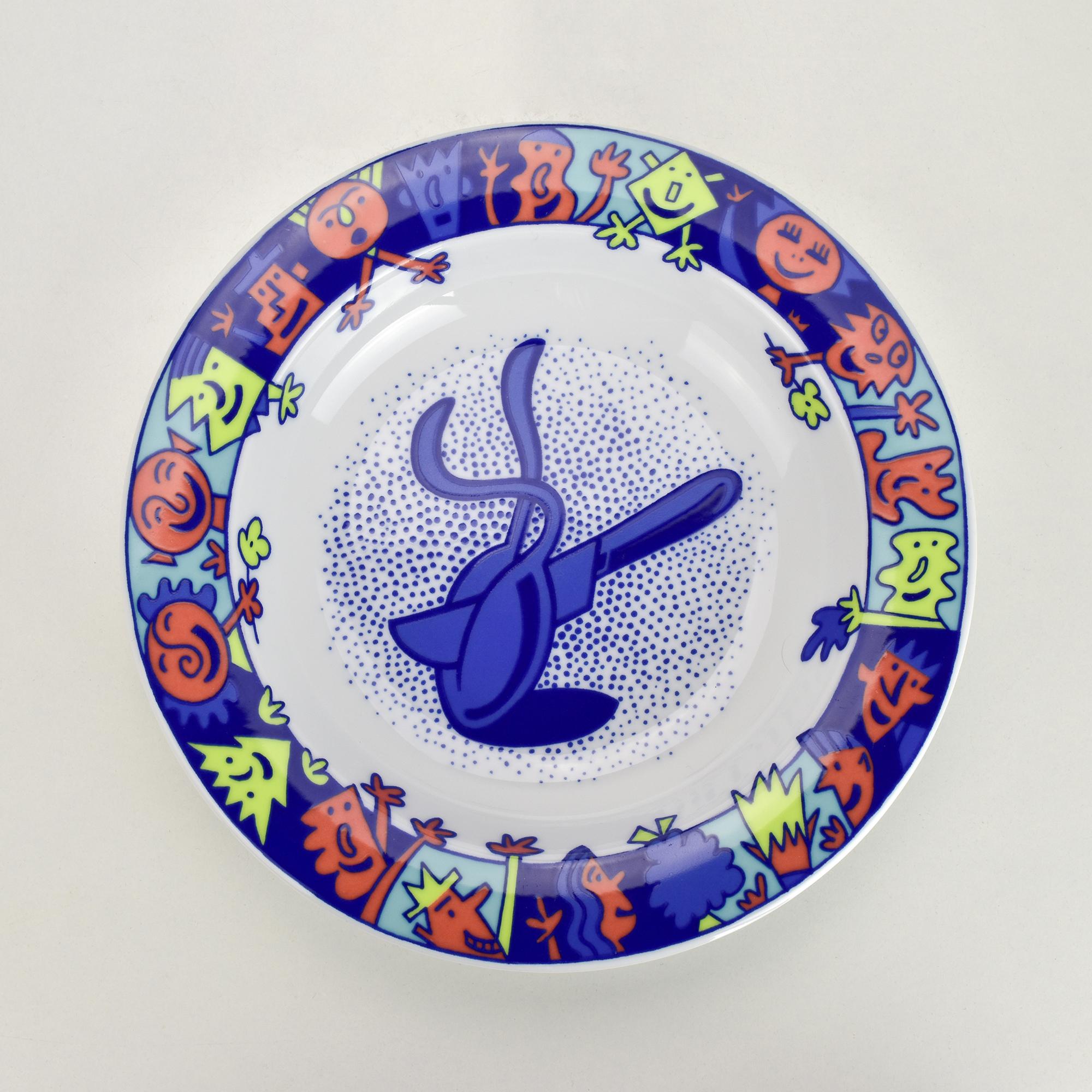 Set of 8 Memphis Style Pasta & Soup Plates by Bopla Langenthal, 1990s For Sale 2