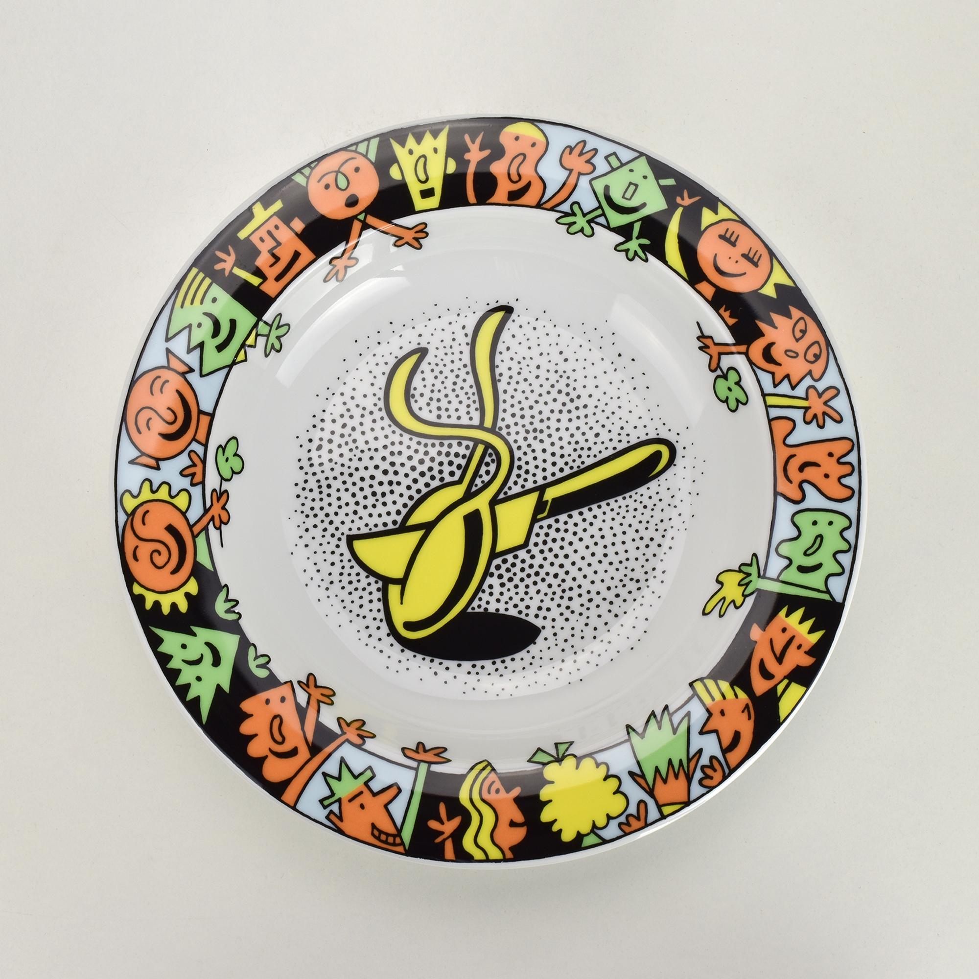 Set of 8 Memphis Style Pasta & Soup Plates by Bopla Langenthal, 1990s For Sale 3