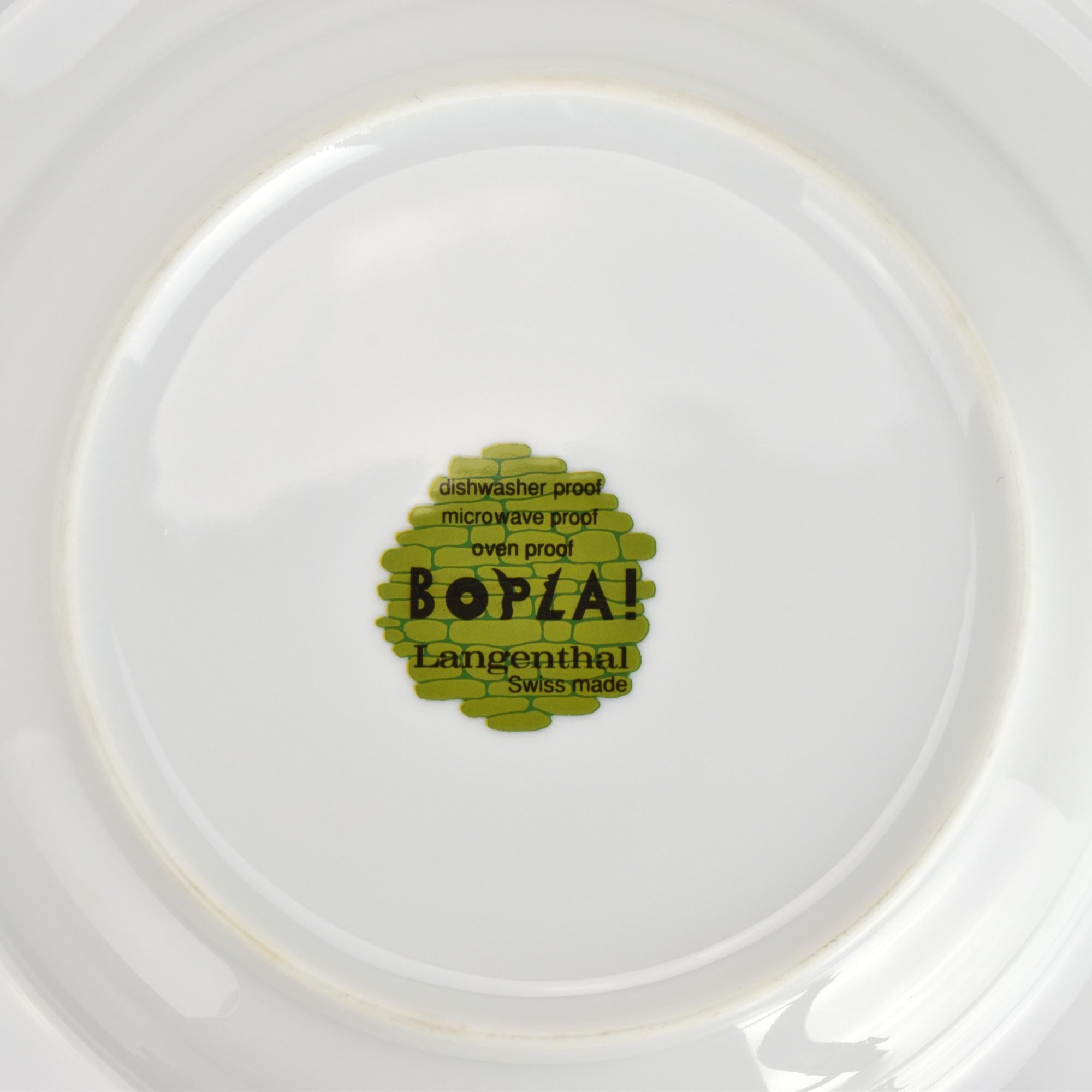 Set of 8 Memphis Style Pasta & Soup Plates by Bopla Langenthal, 1990s For Sale 4
