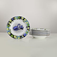 Set of 8 Memphis Style Pasta & Soup Plates by Bopla Langenthal, 1990s