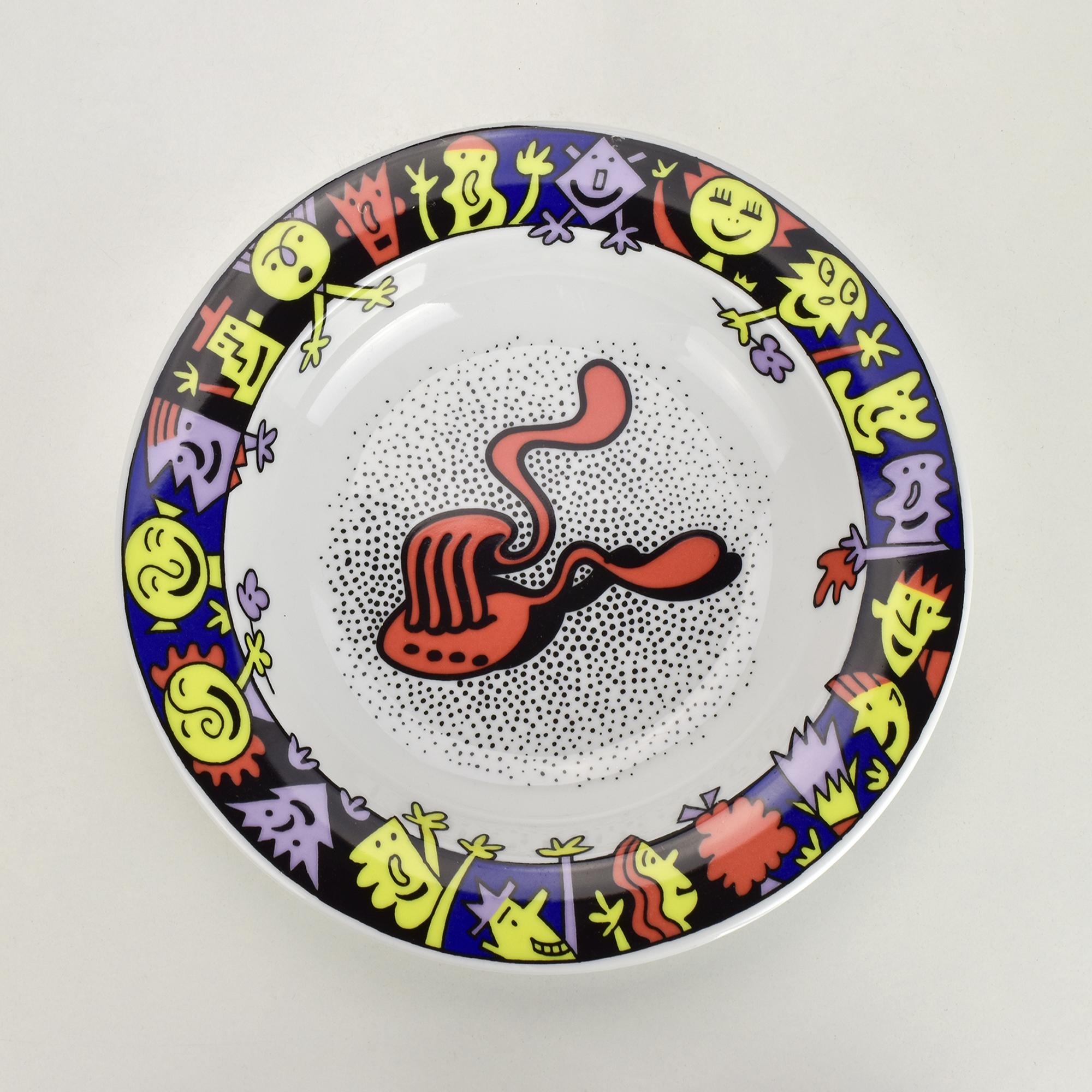 Set of 8 Memphis Style Pasta & Soup Plates by Bopla Langenthal, 1990s In Good Condition For Sale In Bad Säckingen, DE