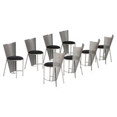 Set of 8 metal Sevilla chairs by Frans Van Praet for Belgo Chrom 1992