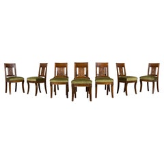 Set of 10 Mid-19th Century French Directoire Walnut Dining Chairs