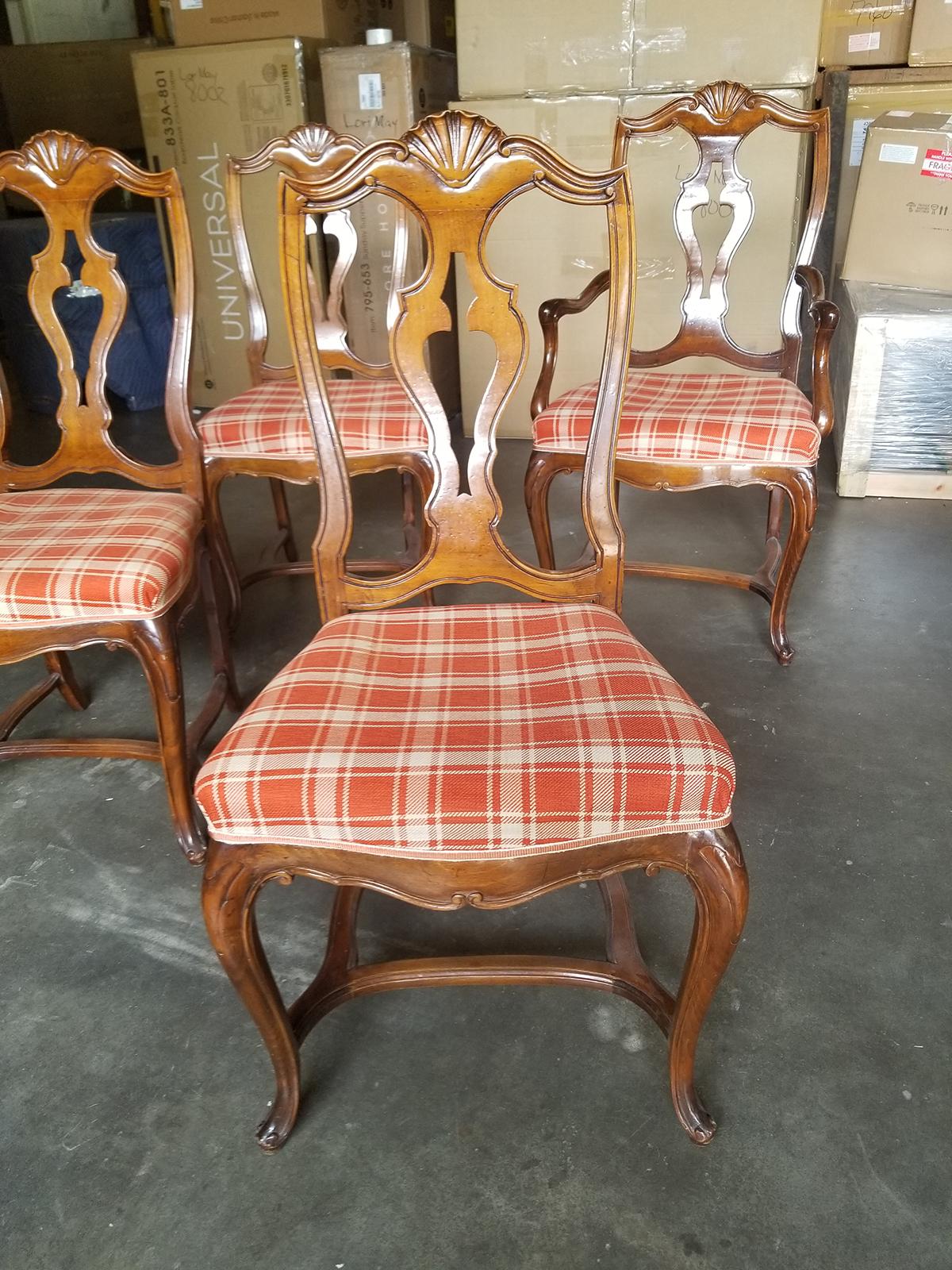 Set of 8 Mid-20th Century Italian Walnut Dining Chairs, Provenance Edith Hills 6