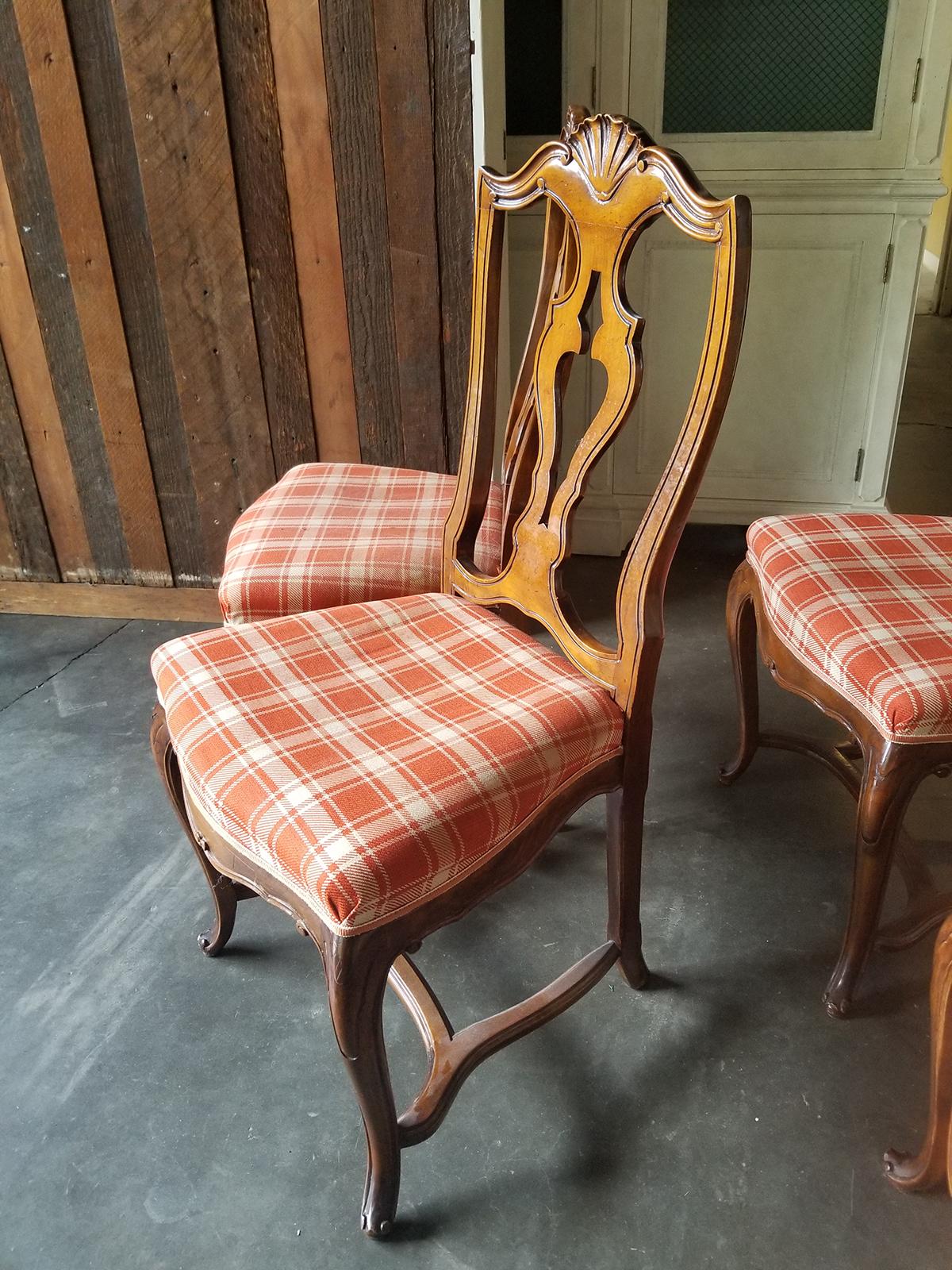 Set of 8 Mid-20th Century Italian Walnut Dining Chairs, Provenance Edith Hills 7