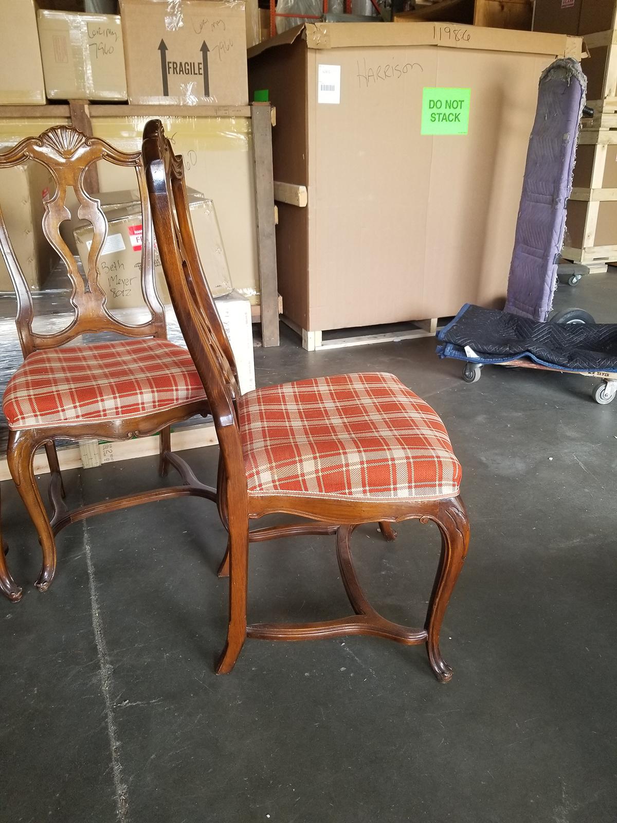 Set of 8 Mid-20th Century Italian Walnut Dining Chairs, Provenance Edith Hills 8